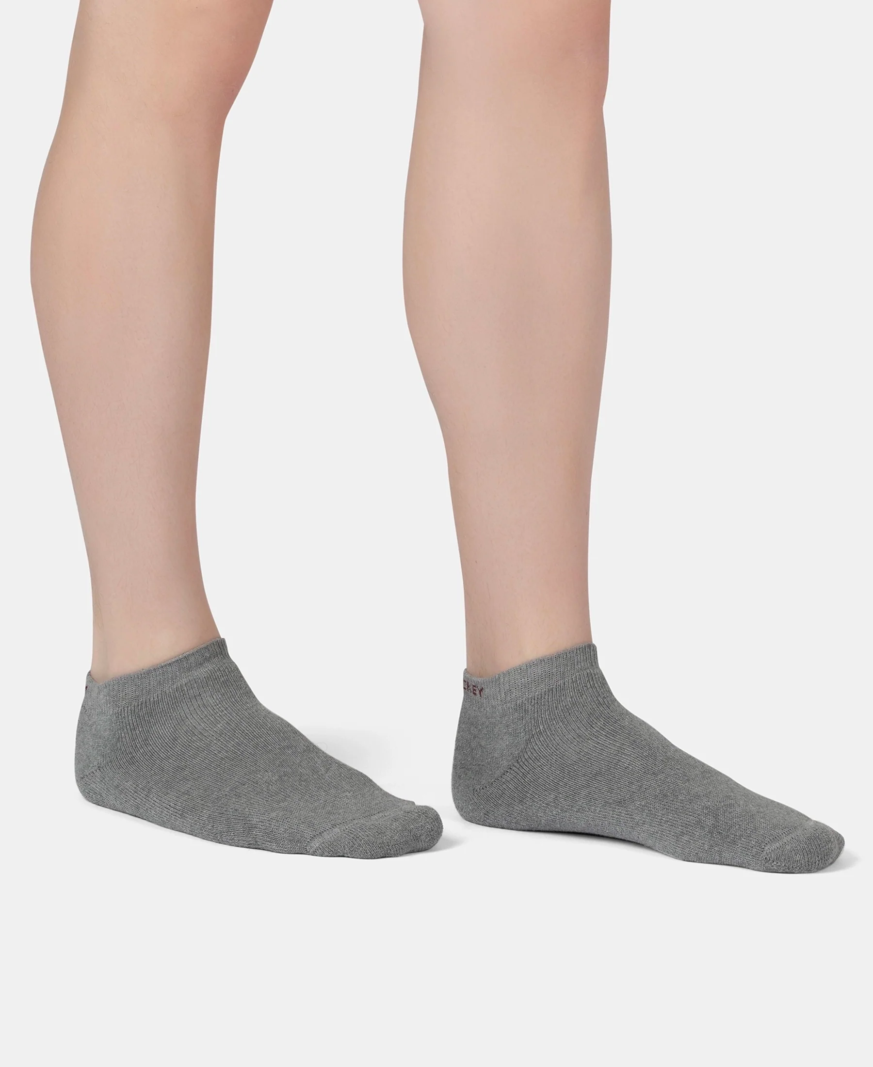 Compact Cotton Terry Low Show Socks with StayFresh Treatment - White, Mid Grey Melange & Stellar (Pack of 3) - Image 3