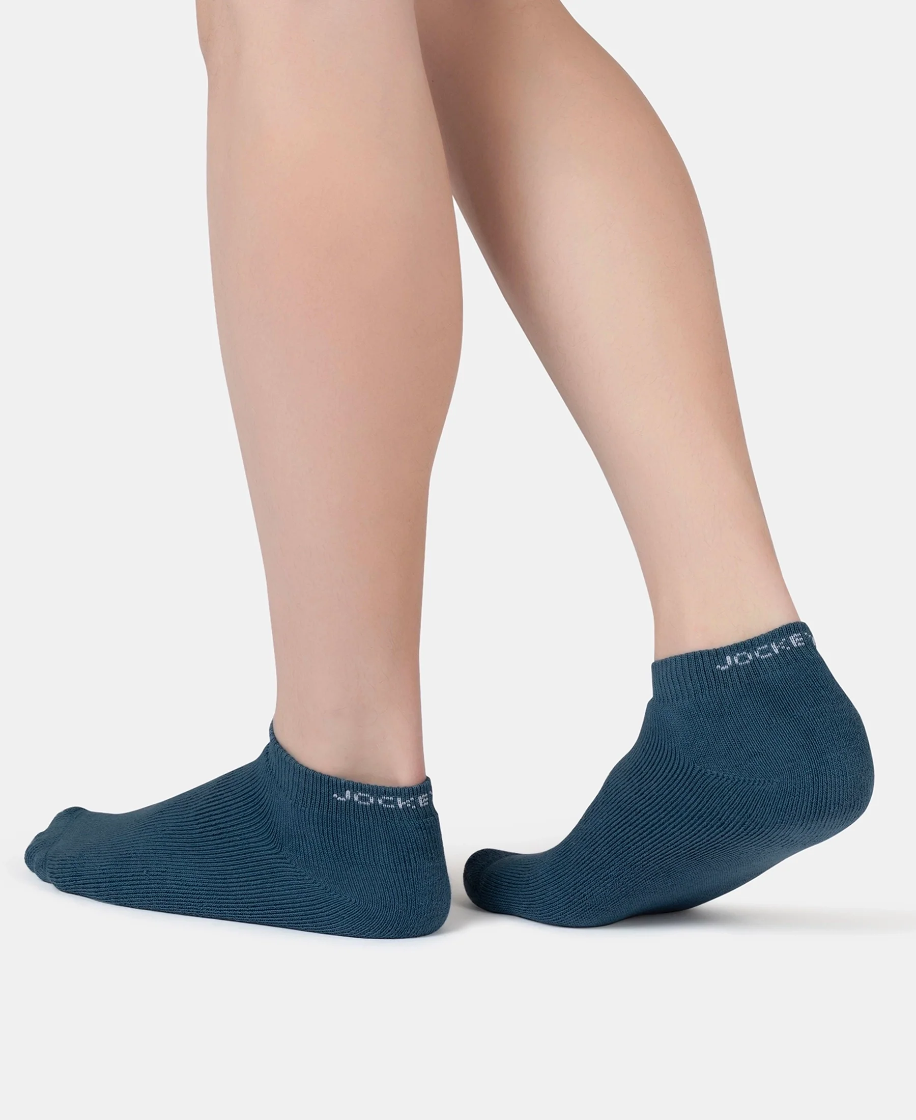 Compact Cotton Terry Low Show Socks with StayFresh Treatment - White, Mid Grey Melange & Stellar (Pack of 3) - Image 9