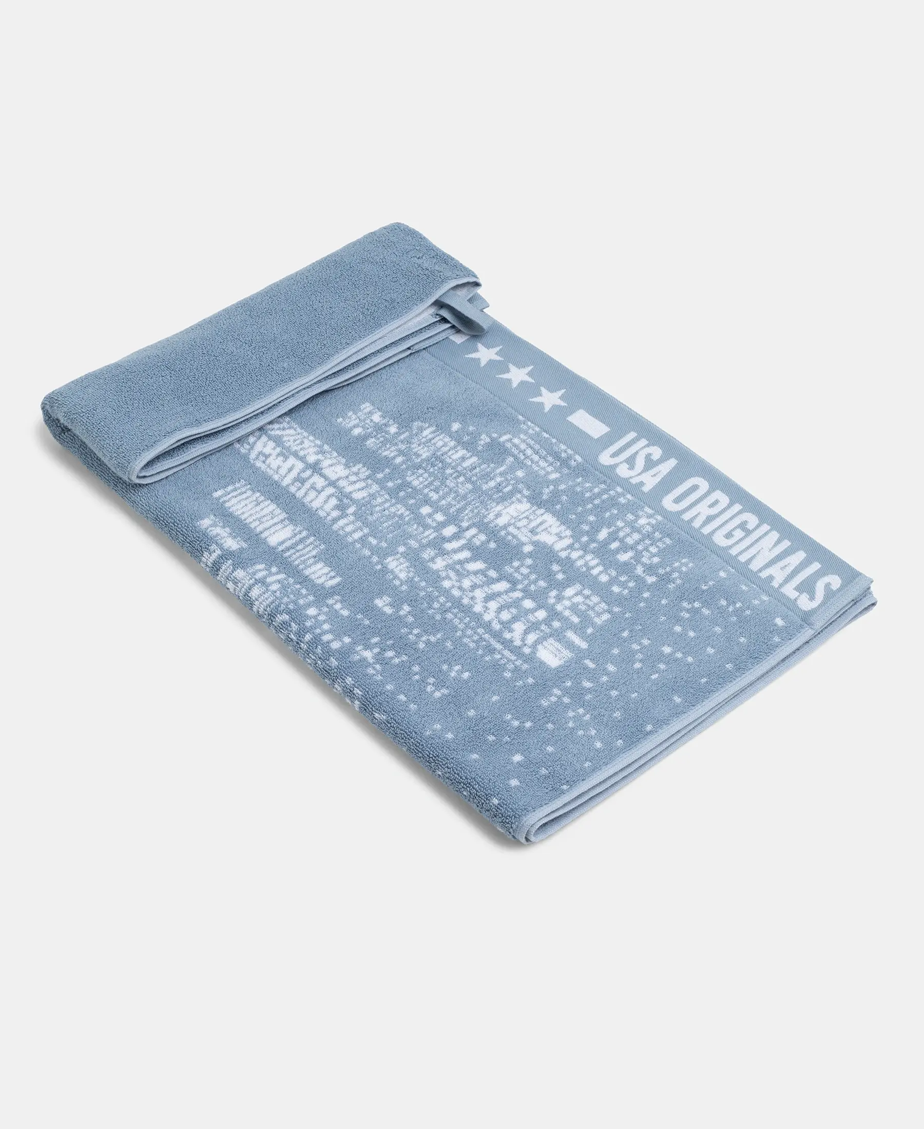 Cotton Rich Terry Ultrasoft and Durable Printed Bath Towel - Dusty Blue - Image 3