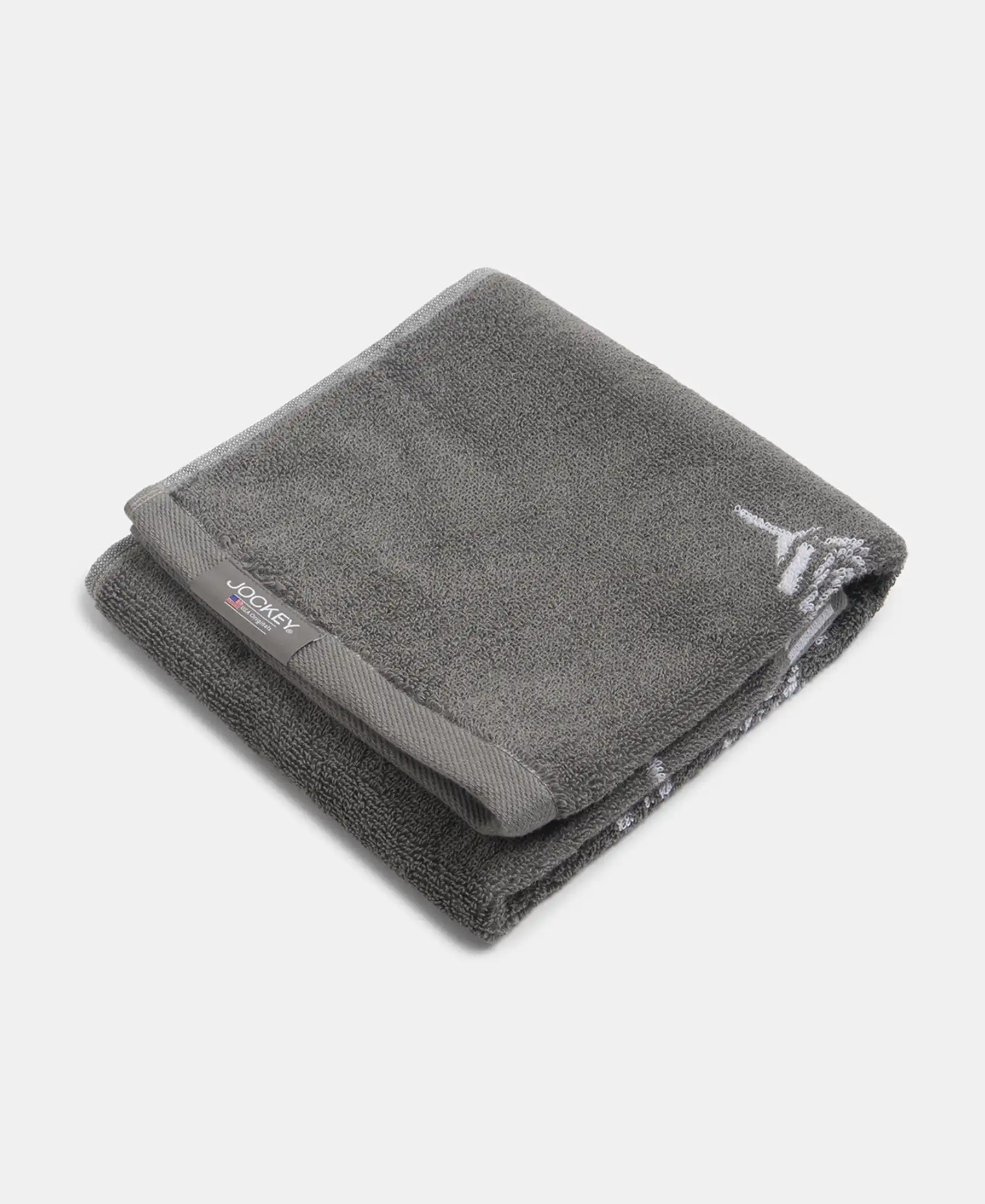 Cotton Rich Terry Ultrasoft and Durable Printed Hand Towel - Grey (Pack of 2) - Image 2