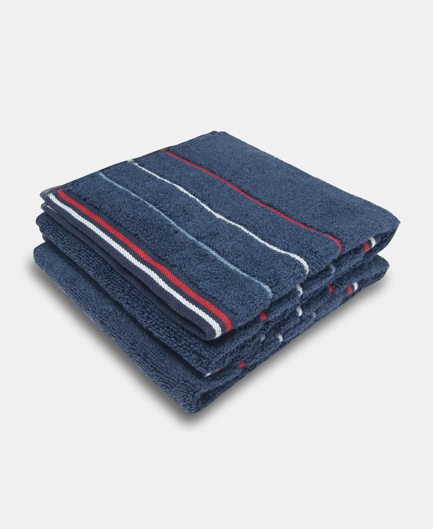Cotton Rich Terry Ultrasoft and Durable Striped Hand Towel - Ink Blue Grindle (Pack of 2) - Image 5