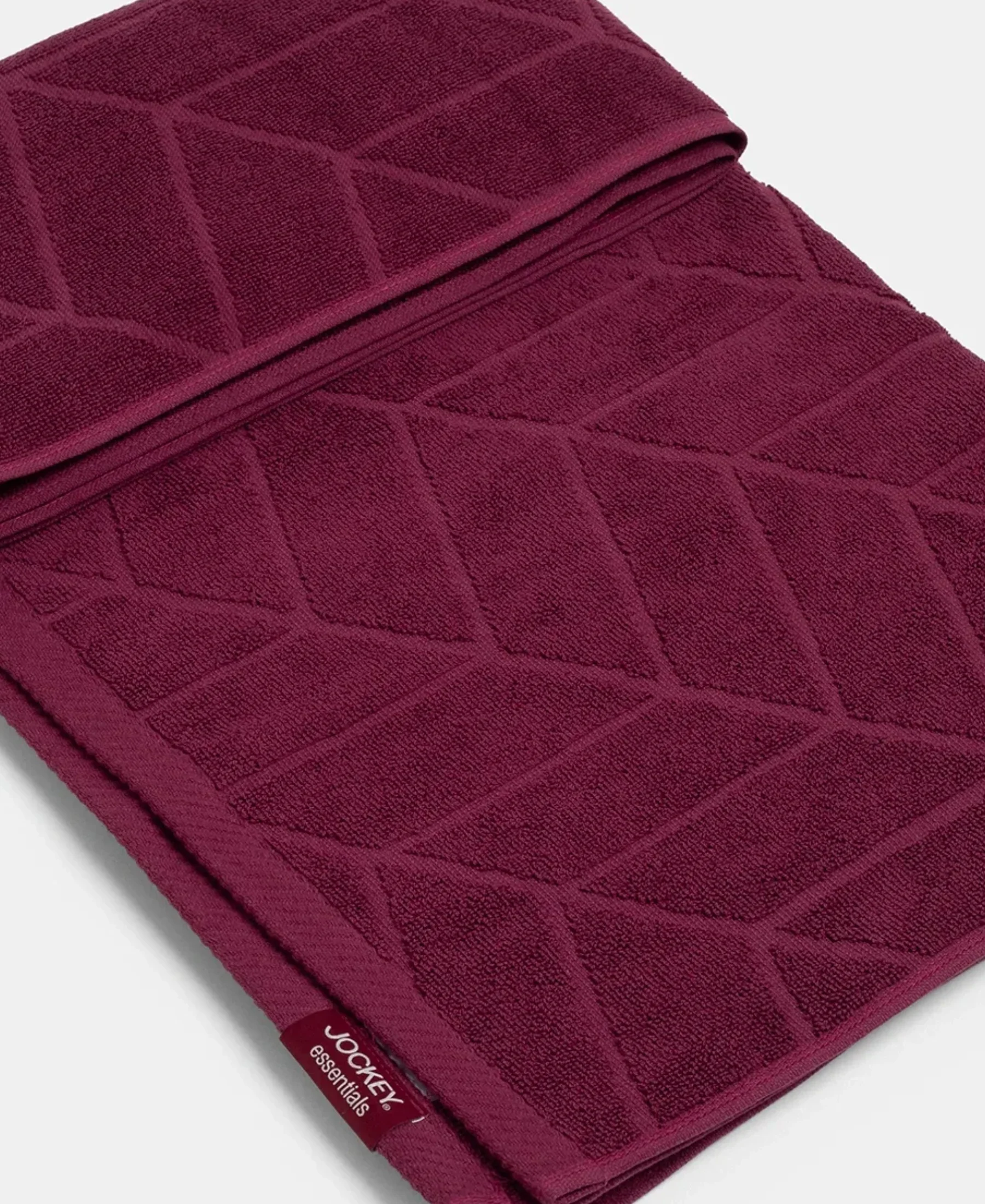 Cotton Terry Ultrasoft and Durable Patterned Bath Towel - Burgundy - Image 4