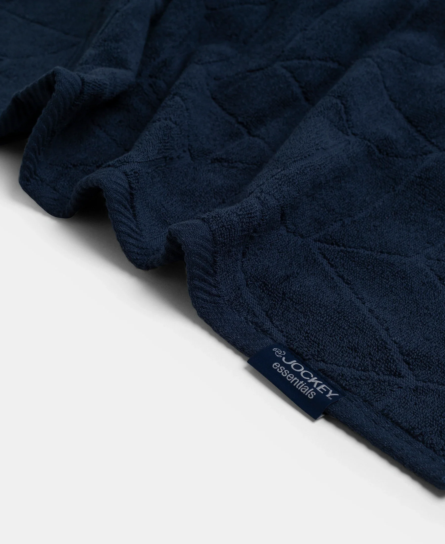 Cotton Terry Ultrasoft and Durable Patterned Bath Towel - Navy - Image 3