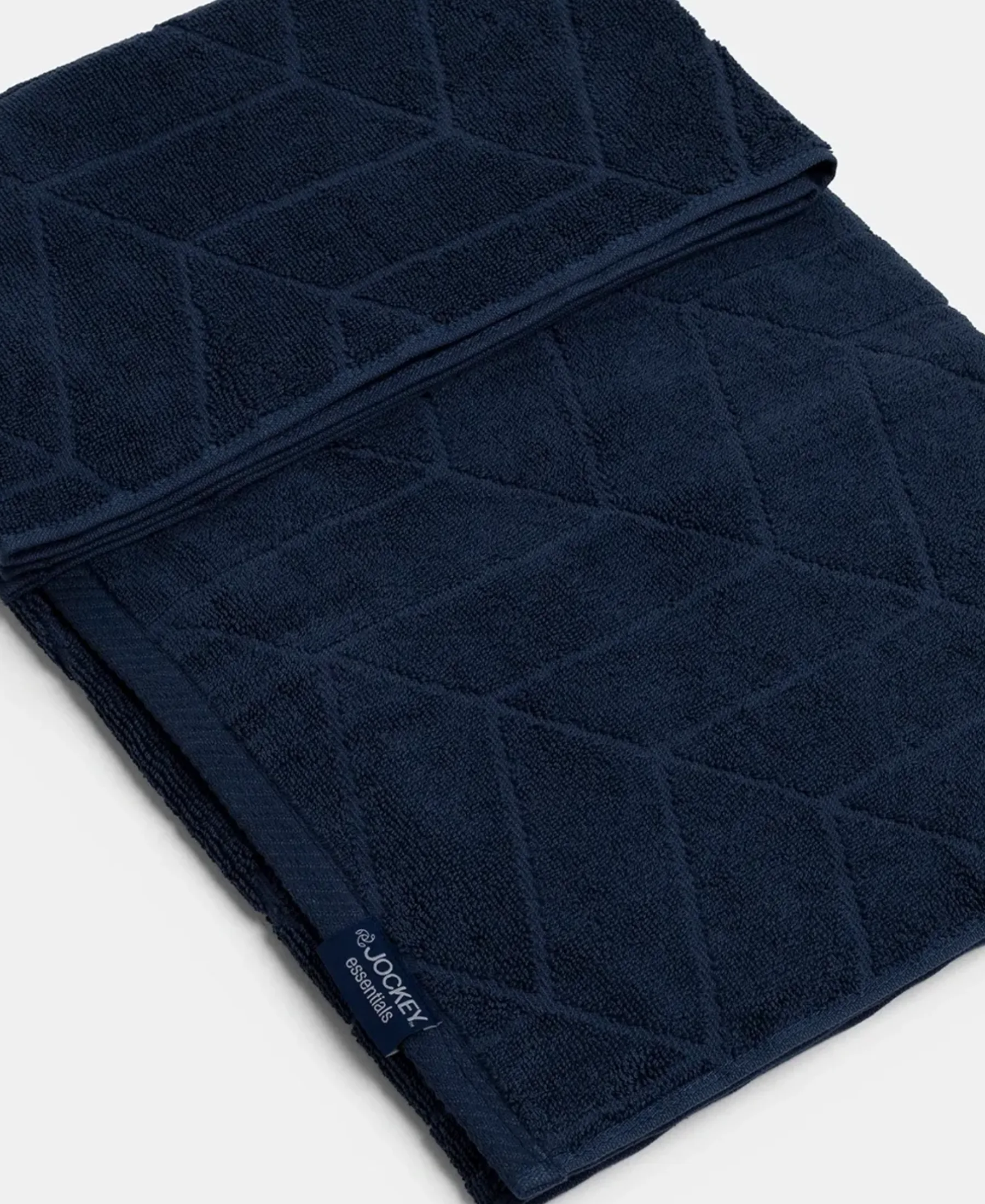Cotton Terry Ultrasoft and Durable Patterned Bath Towel - Navy - Image 4