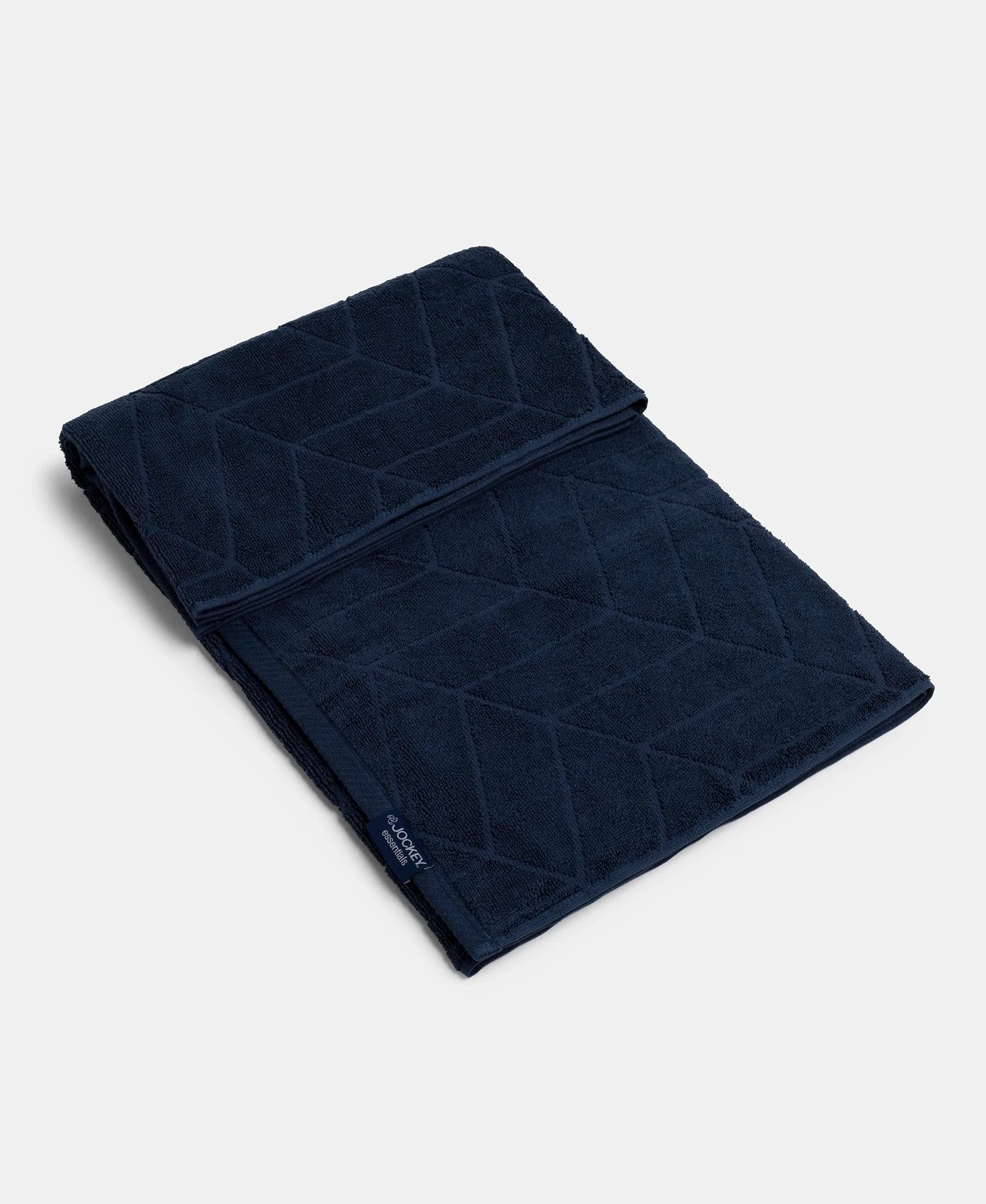 Cotton Terry Ultrasoft and Durable Patterned Bath Towel - Navy - Image 5