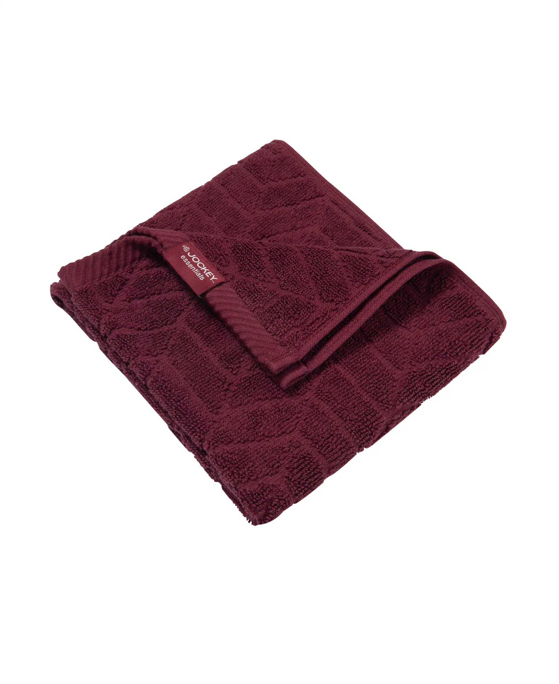Cotton Terry Ultrasoft and Durable Patterned Hand Towel - Burgundy (Pack of 2) - Image 3