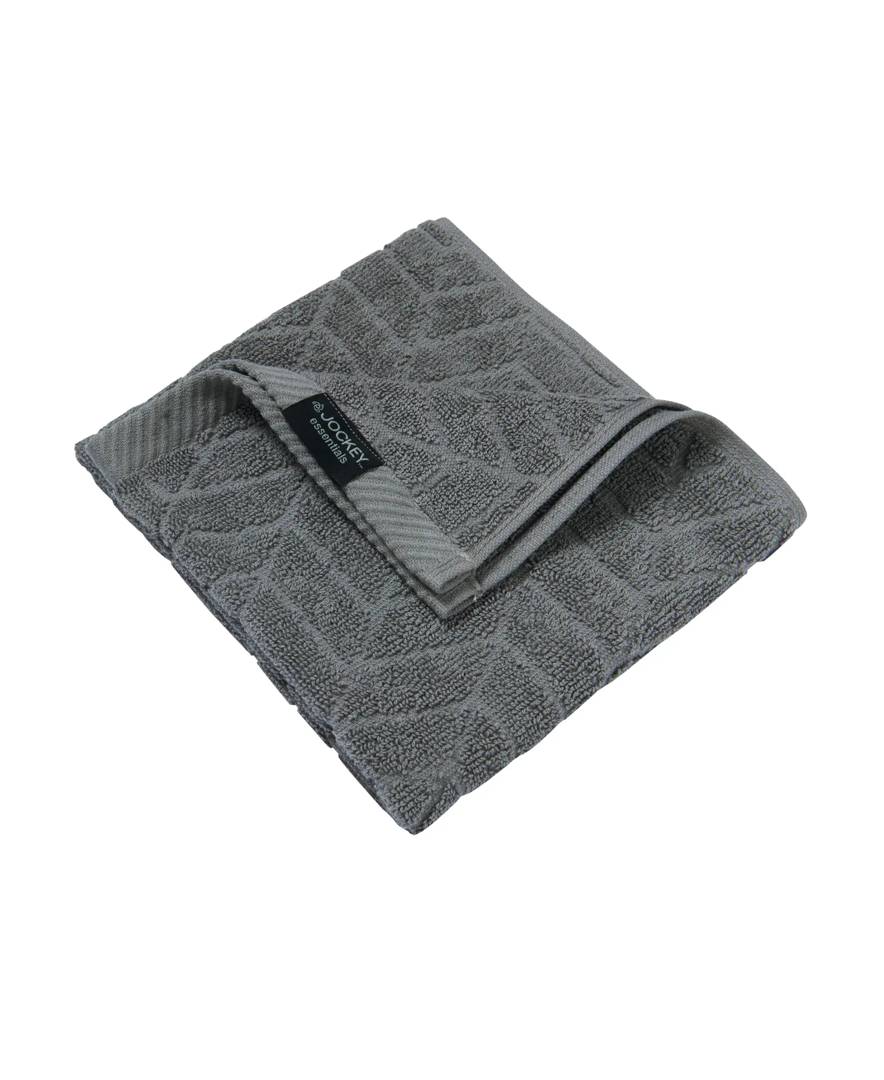 Cotton Terry Ultrasoft and Durable Patterned Hand Towel - Grey (Pack of 2) - Image 3