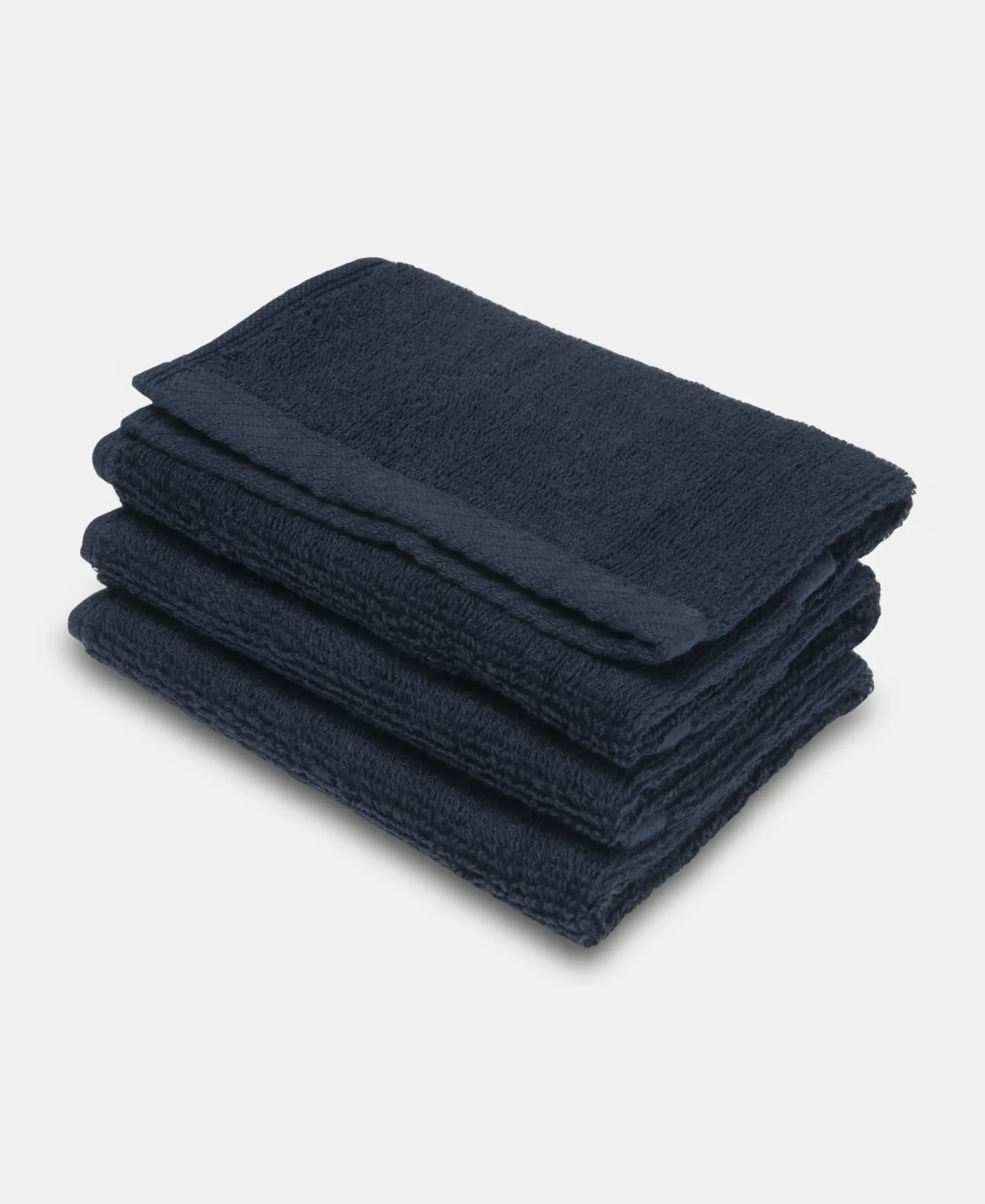 Cotton Terry Ultrasoft and Durable Solid Face Towel - Navy (Pack of 3) - Image 5
