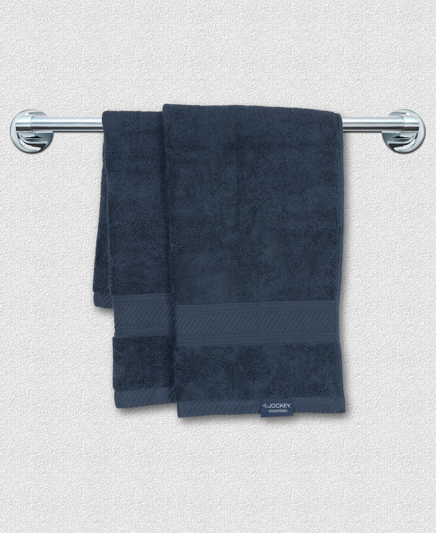 Cotton Terry Ultrasoft and Durable Solid Hand Towel - Navy (Pack of 2) - Image 4