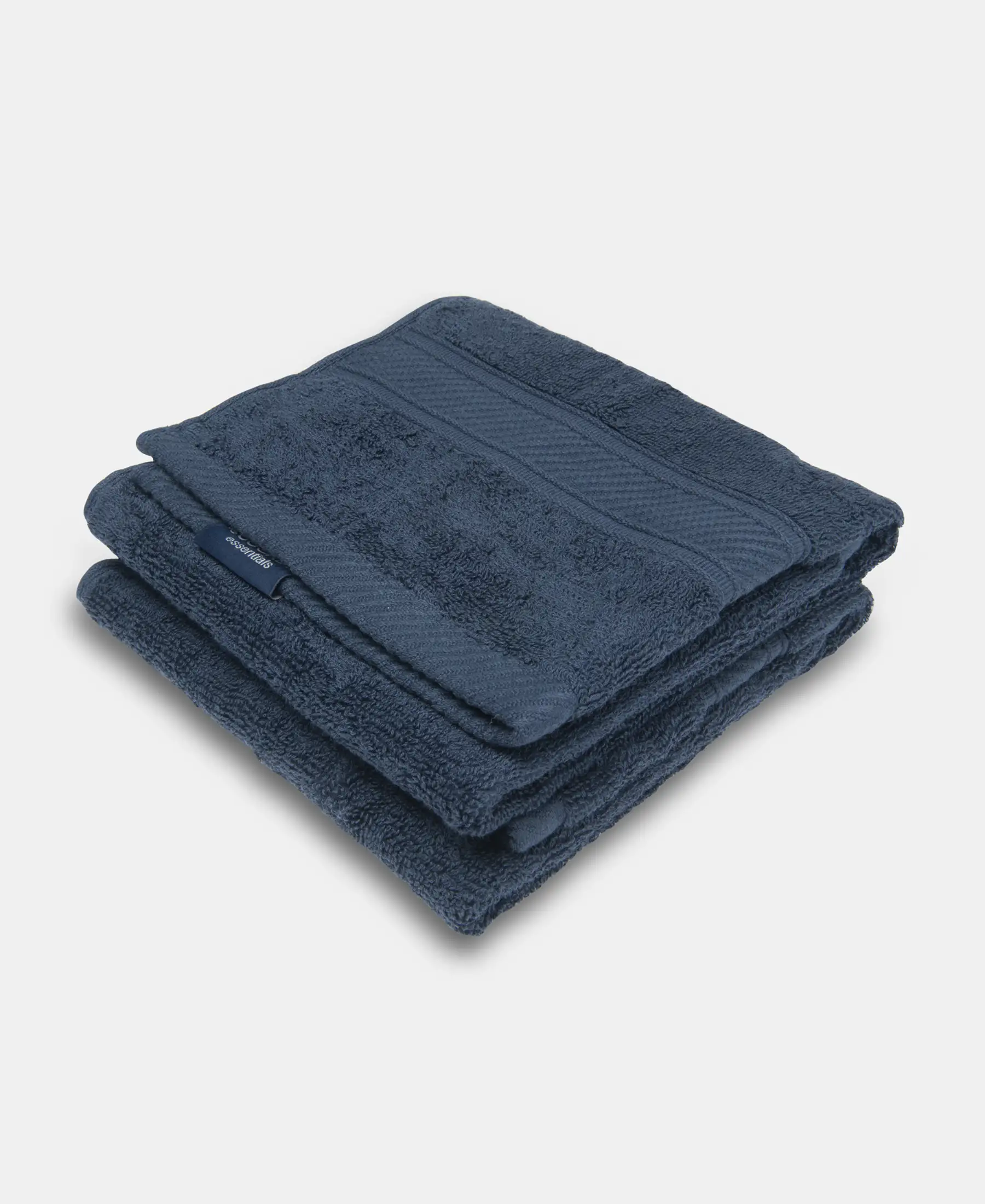 Cotton Terry Ultrasoft and Durable Solid Hand Towel - Navy (Pack of 2) - Image 5