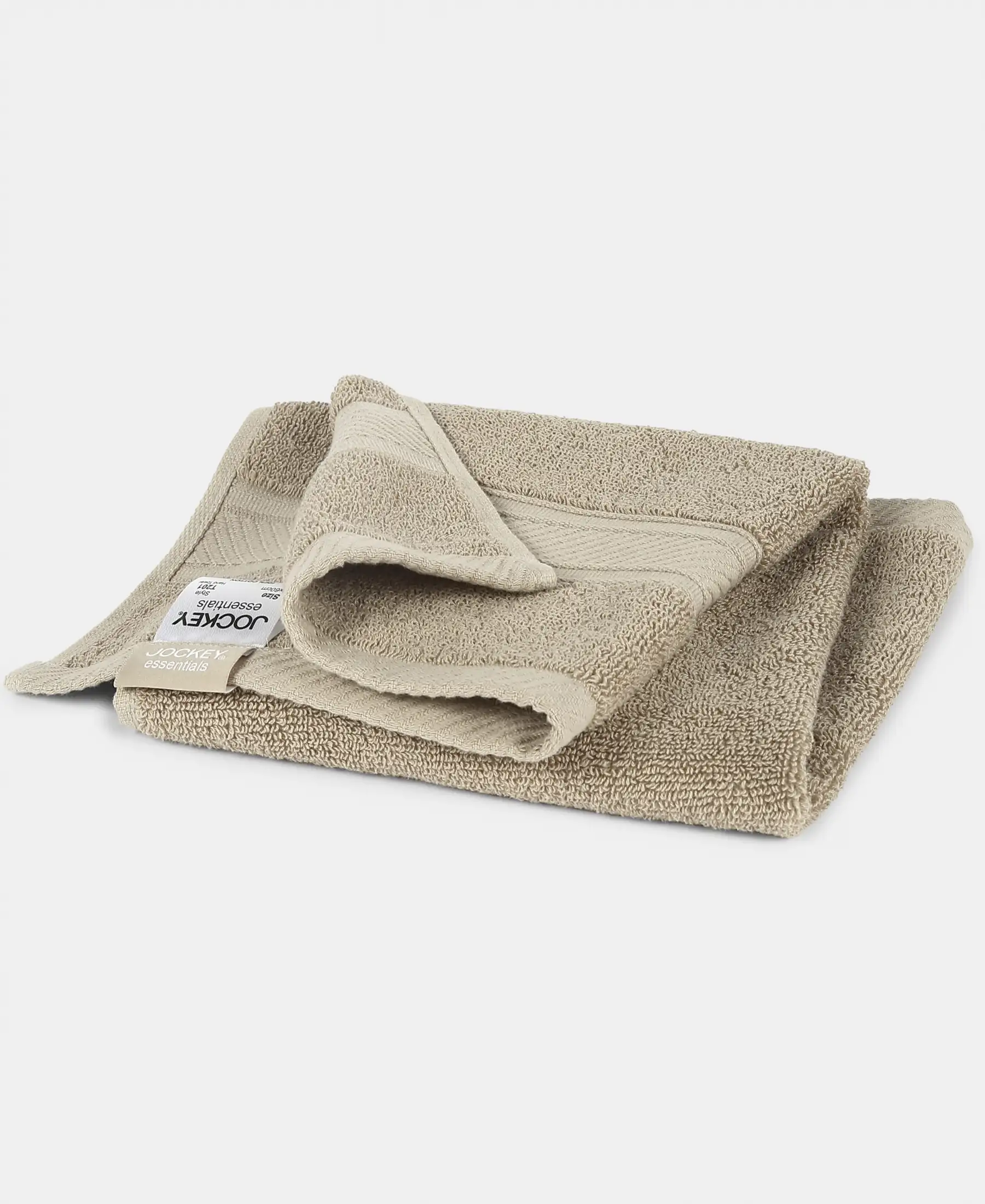 Cotton Terry Ultrasoft and Durable Solid Hand Towel - Nomad (Pack of 2) - Image 4