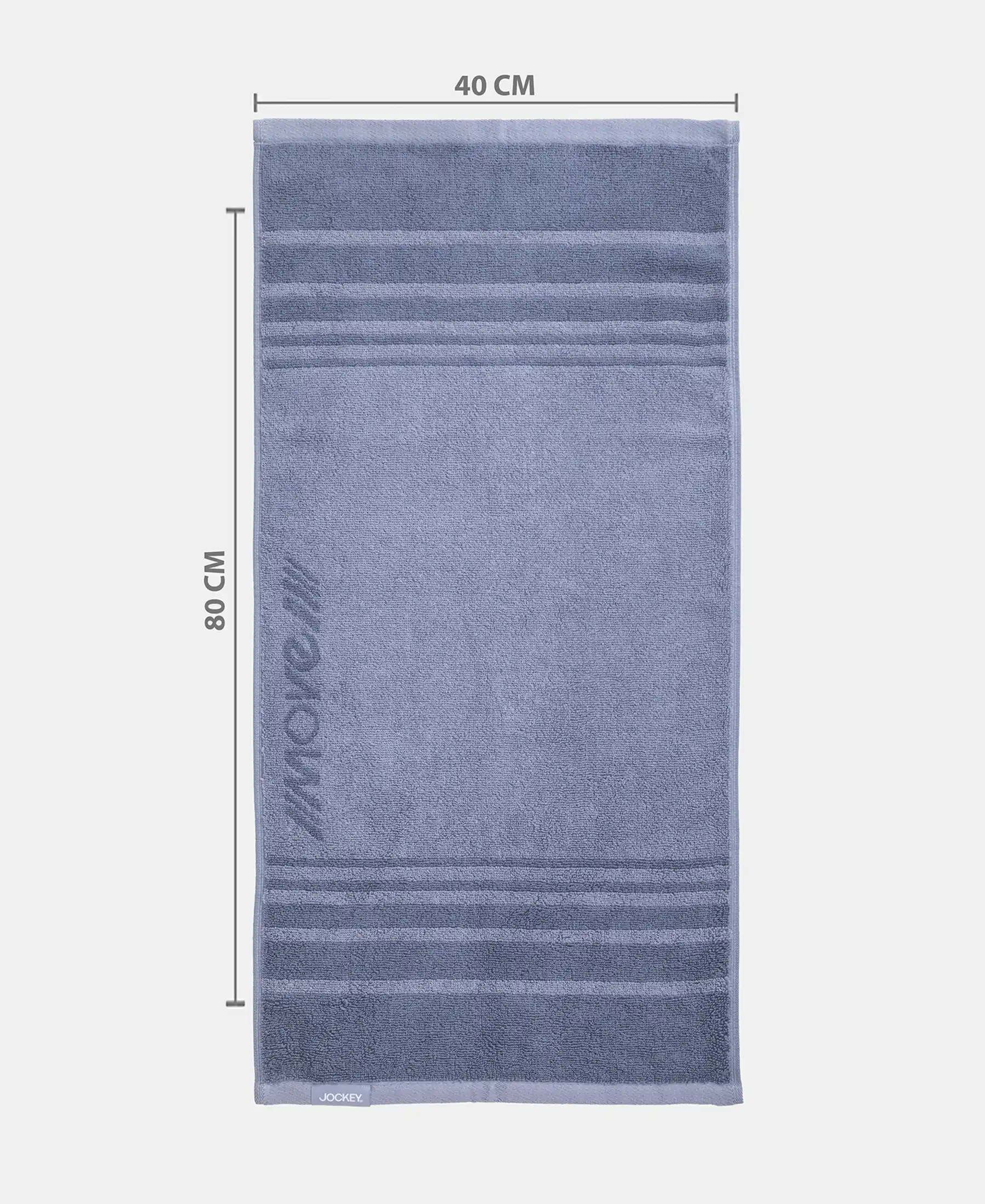 Cotton Terry Ultrasoft and Durable Striped Gym Towel - Cosmic Grey (Pack of 2) - Image 5