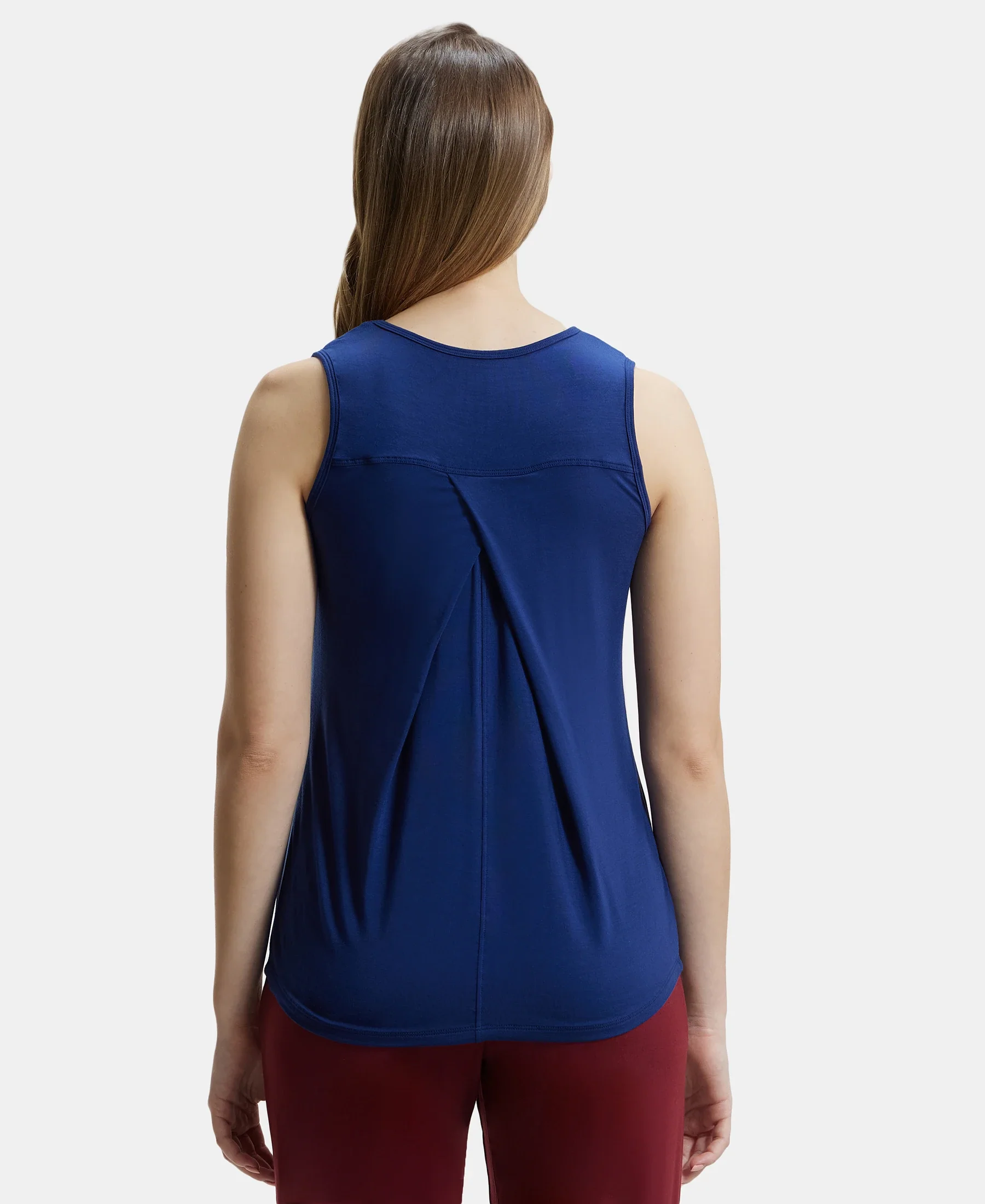 Environment Friendly Lyocell Elastane Stretch Relaxed Fit Tank Top - Medieval Blue - Image 3