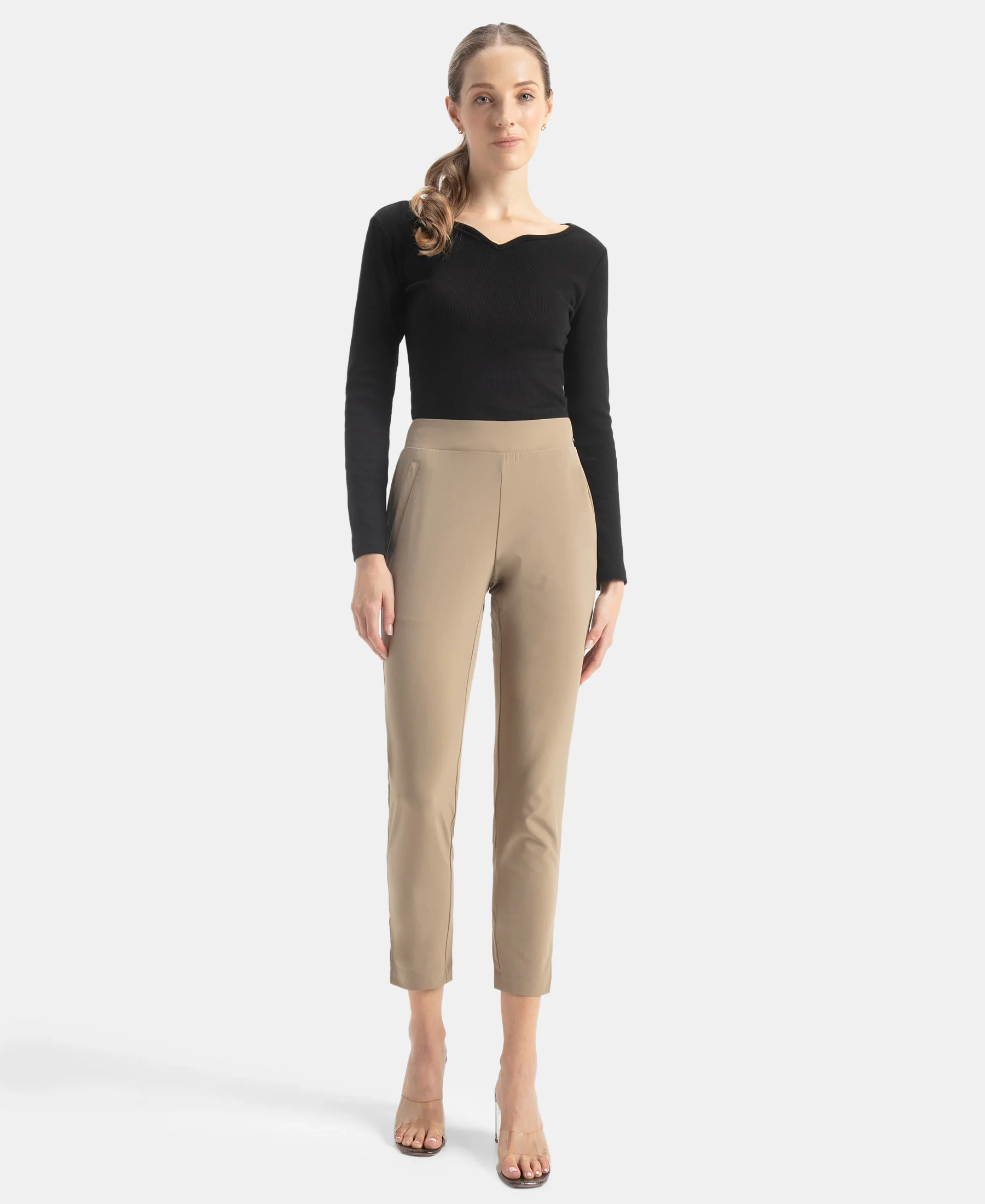 Environment Friendly Recycled Microfiber All Day Pants with StayFresh Treatment - Desert Taupe - Image 4