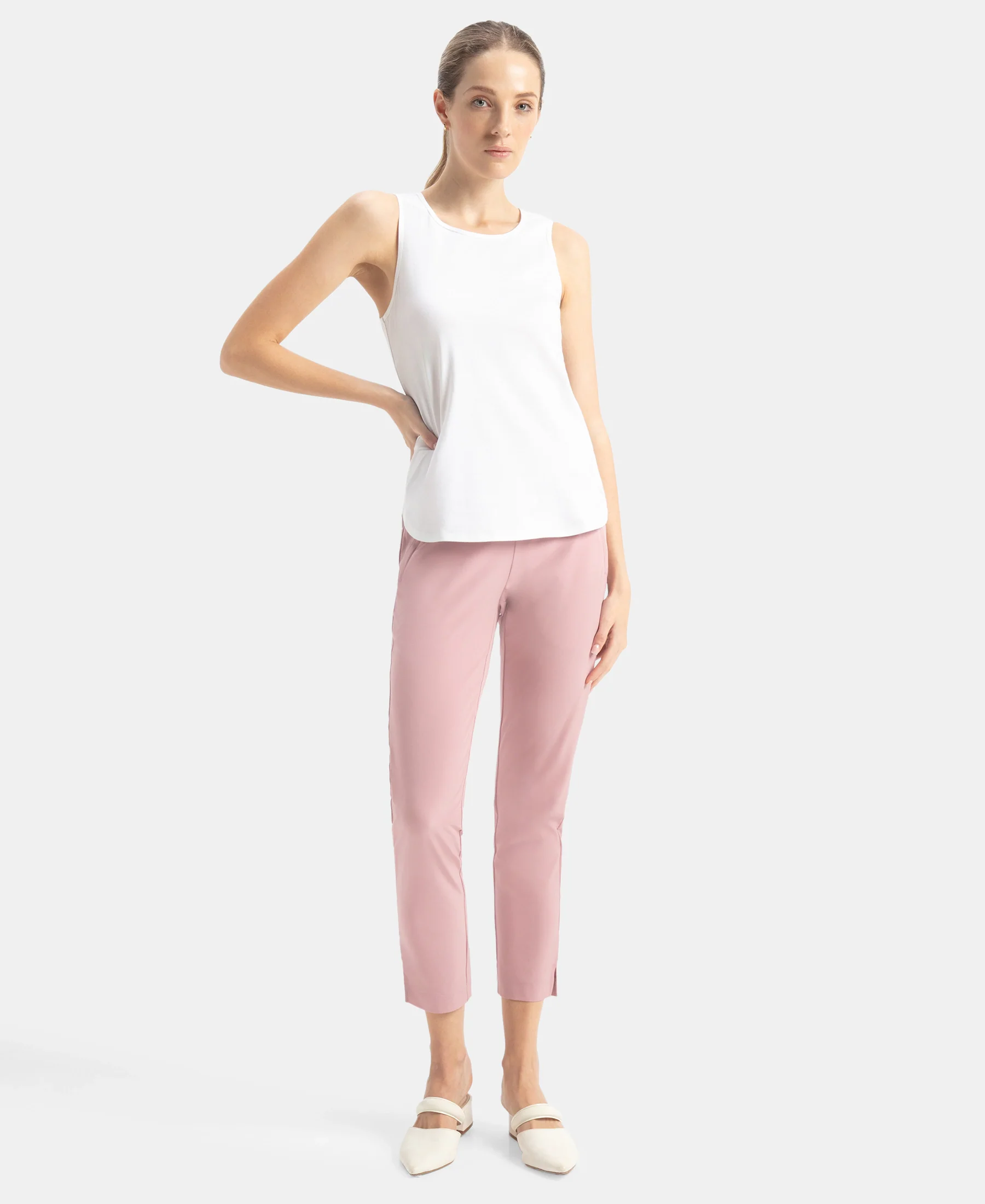 Environment Friendly Recycled Microfiber All Day Pants with StayFresh Treatment - Lilas - Image 8