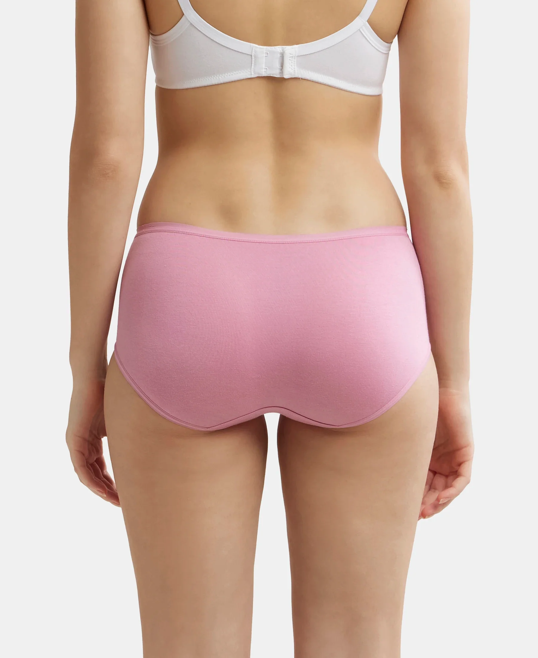 Full Coverage Micro Modal Elastane Stretch Full Brief With Exposed Waistband and StayFresh Treatment  - Cashmere Rose - Image 3