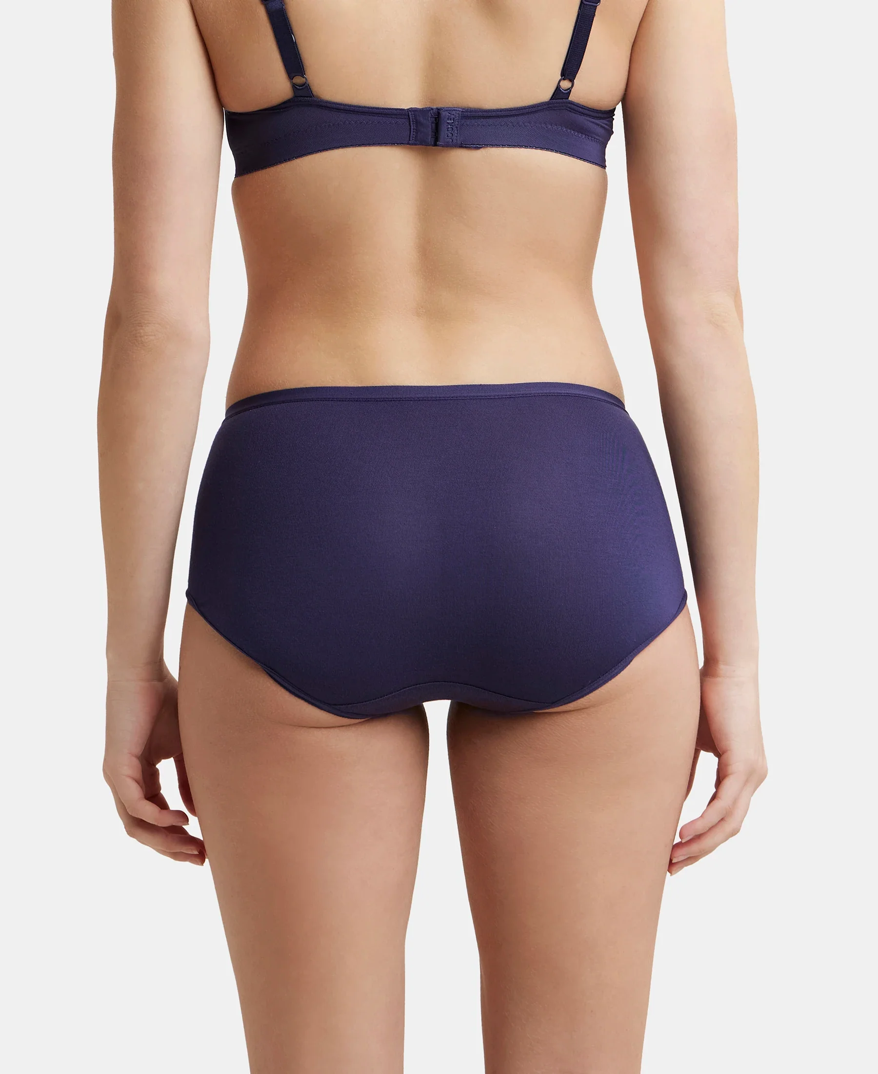 Full Coverage Micro Modal Elastane Stretch Full Brief With Exposed Waistband and StayFresh Treatment  - Classic Navy - Image 3