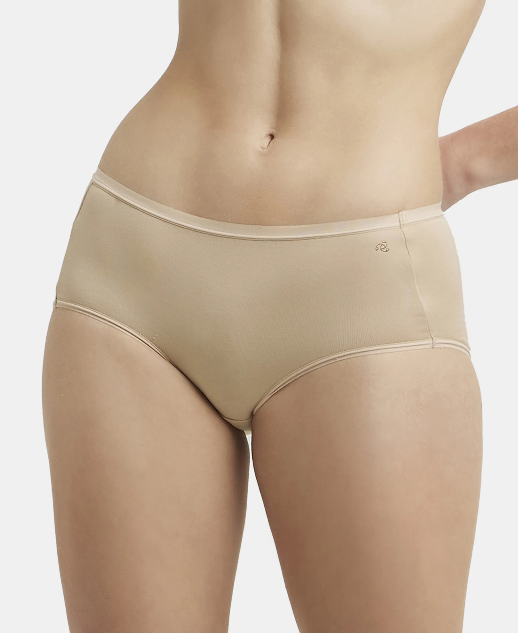 Full Coverage Micro Modal Elastane Stretch Full Brief With Exposed Waistband and StayFresh Treatment  - Light Skin - Image 5