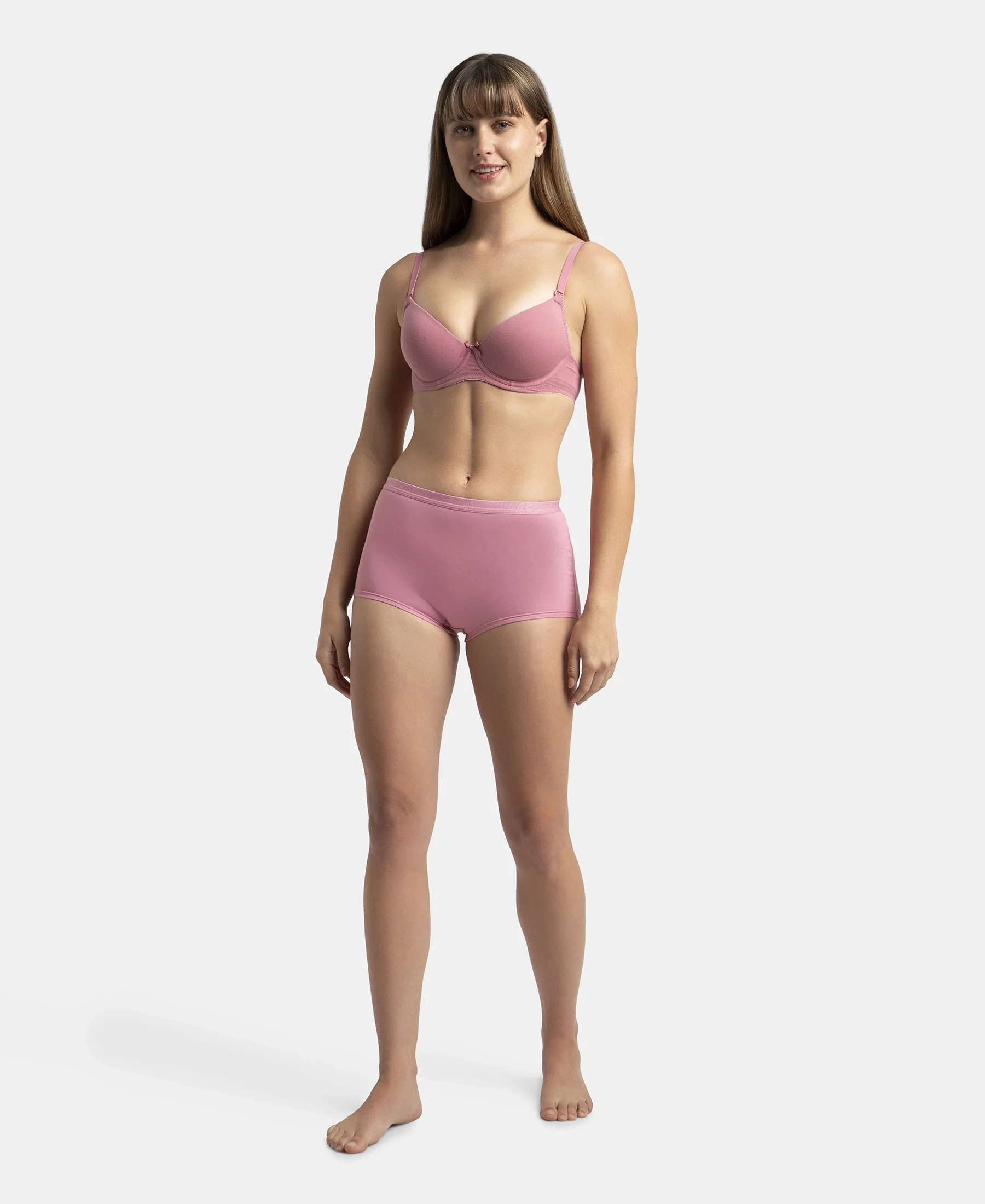 Full Coverage Micro Modal Elastane Stretch Boy Shorts with StayFresh Treatment - Cashmere Rose - Image 4