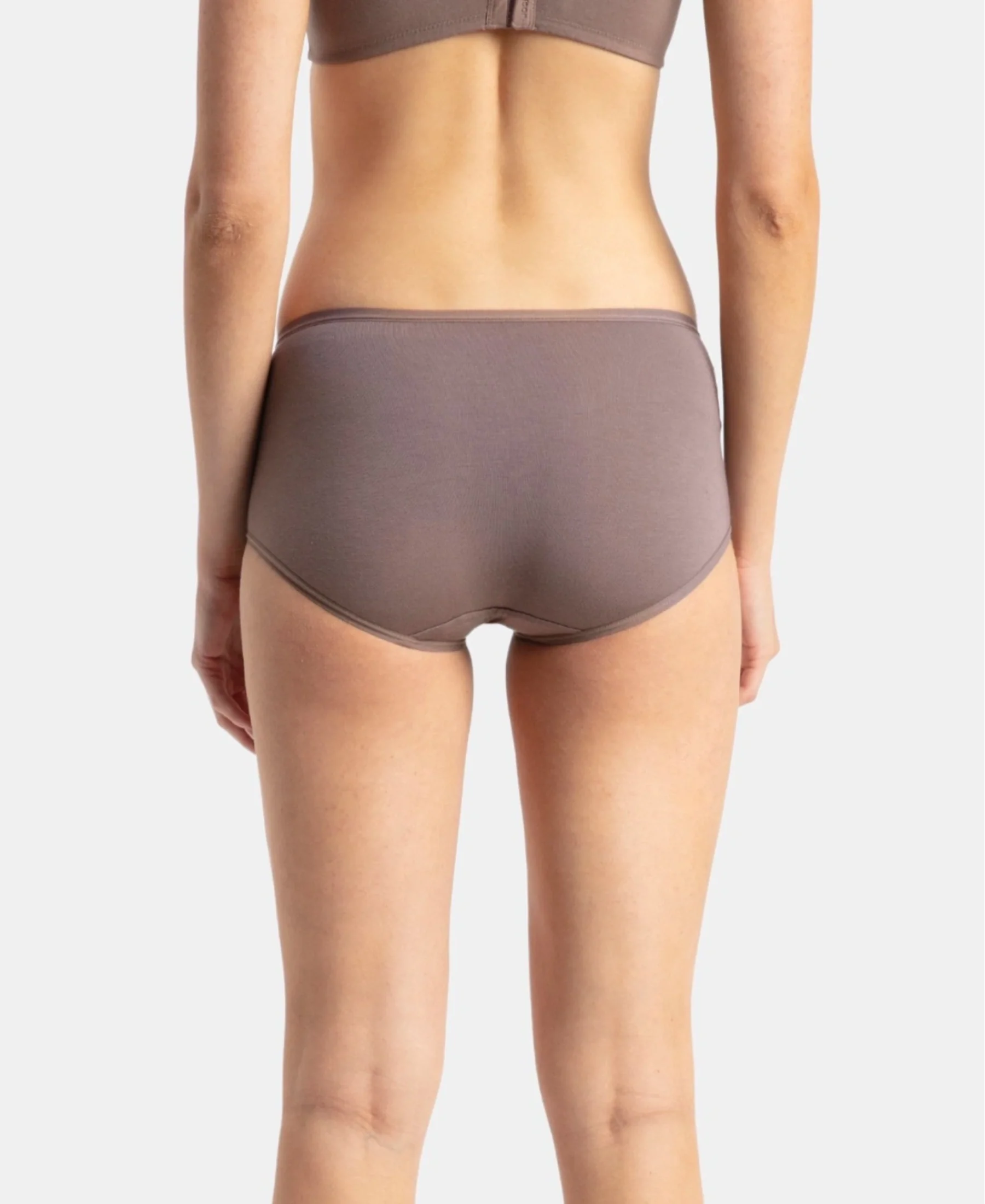 Full Coverage Micro Modal Elastane Stretch Full Brief With Exposed Waistband and StayFresh Treatment - Deep Taupe - Image 3
