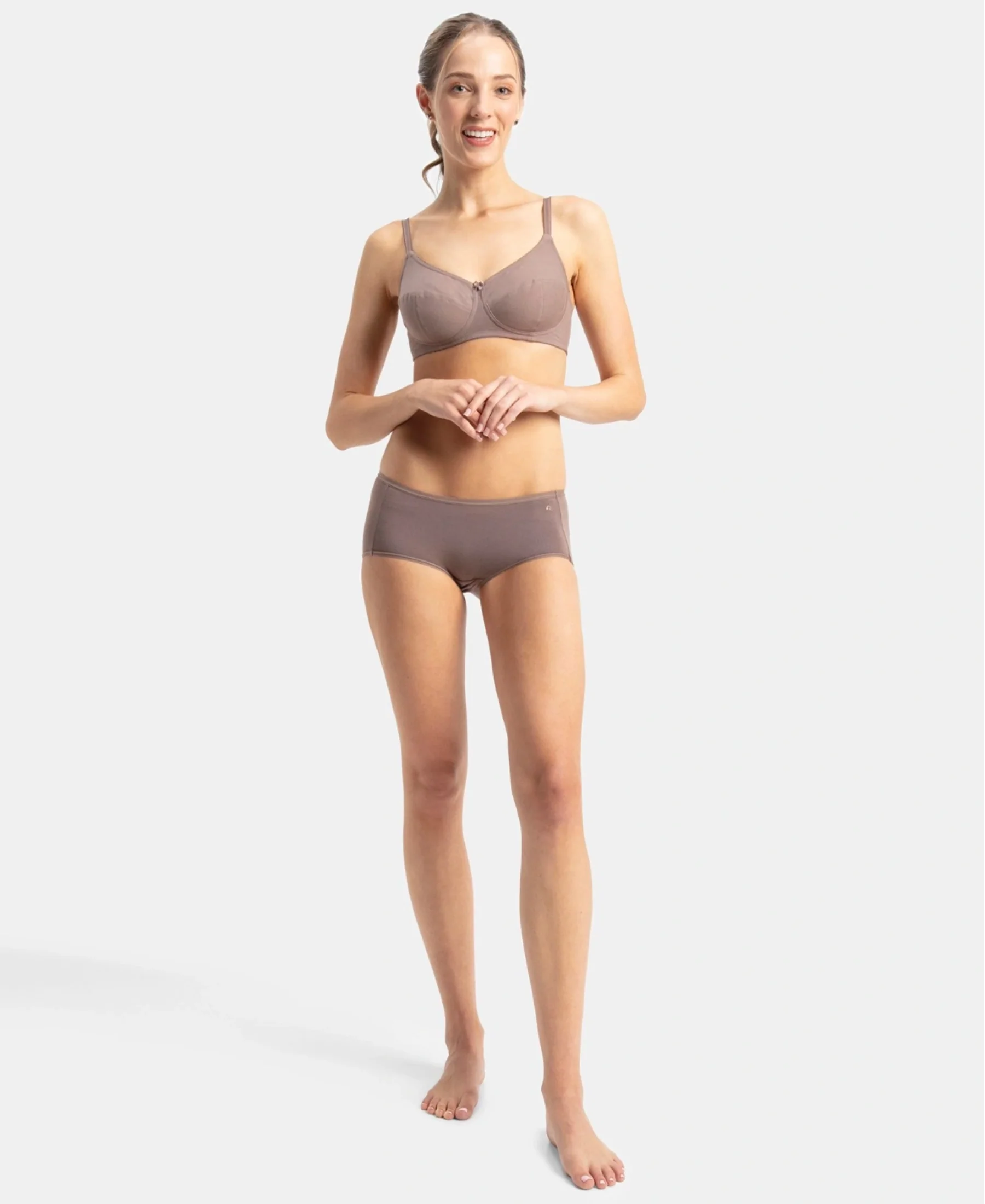 Full Coverage Micro Modal Elastane Stretch Full Brief With Exposed Waistband and StayFresh Treatment - Deep Taupe - Image 4