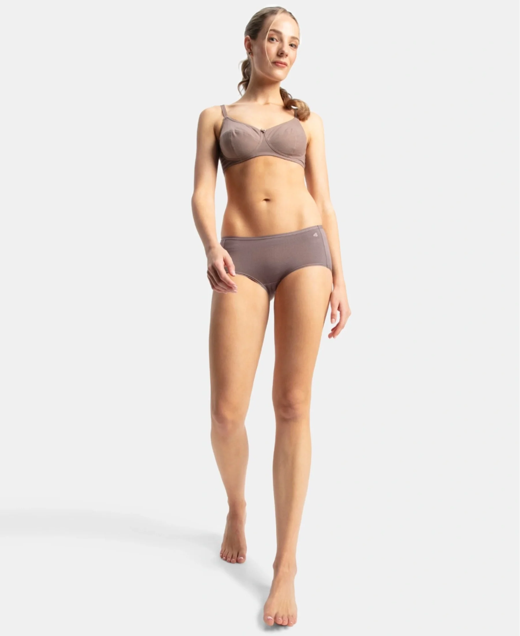 Full Coverage Micro Modal Elastane Stretch Full Brief With Exposed Waistband and StayFresh Treatment - Deep Taupe - Image 6