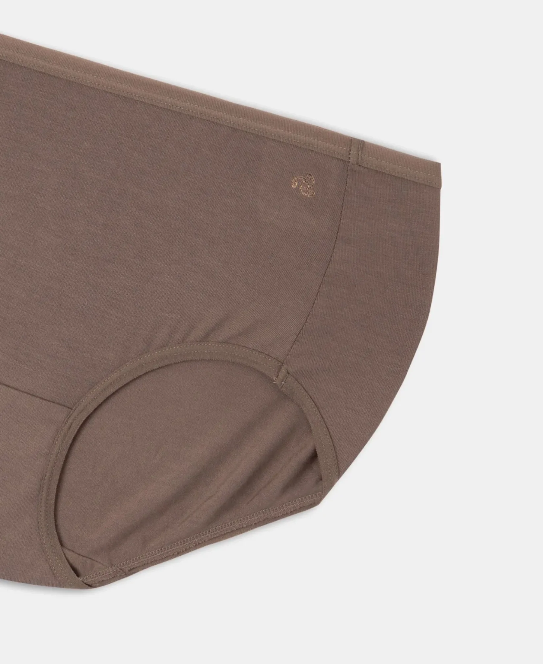 Full Coverage Micro Modal Elastane Stretch Full Brief With Exposed Waistband and StayFresh Treatment - Deep Taupe - Image 9