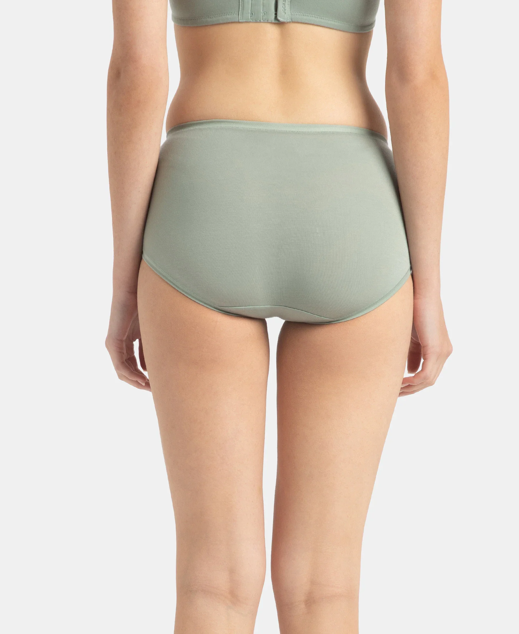 Full Coverage Tencel Lyocell Elastane Stretch Mid Waist Full Brief With Concealed Waistband and StayFresh Treatment - Iceberg Green - Image 3