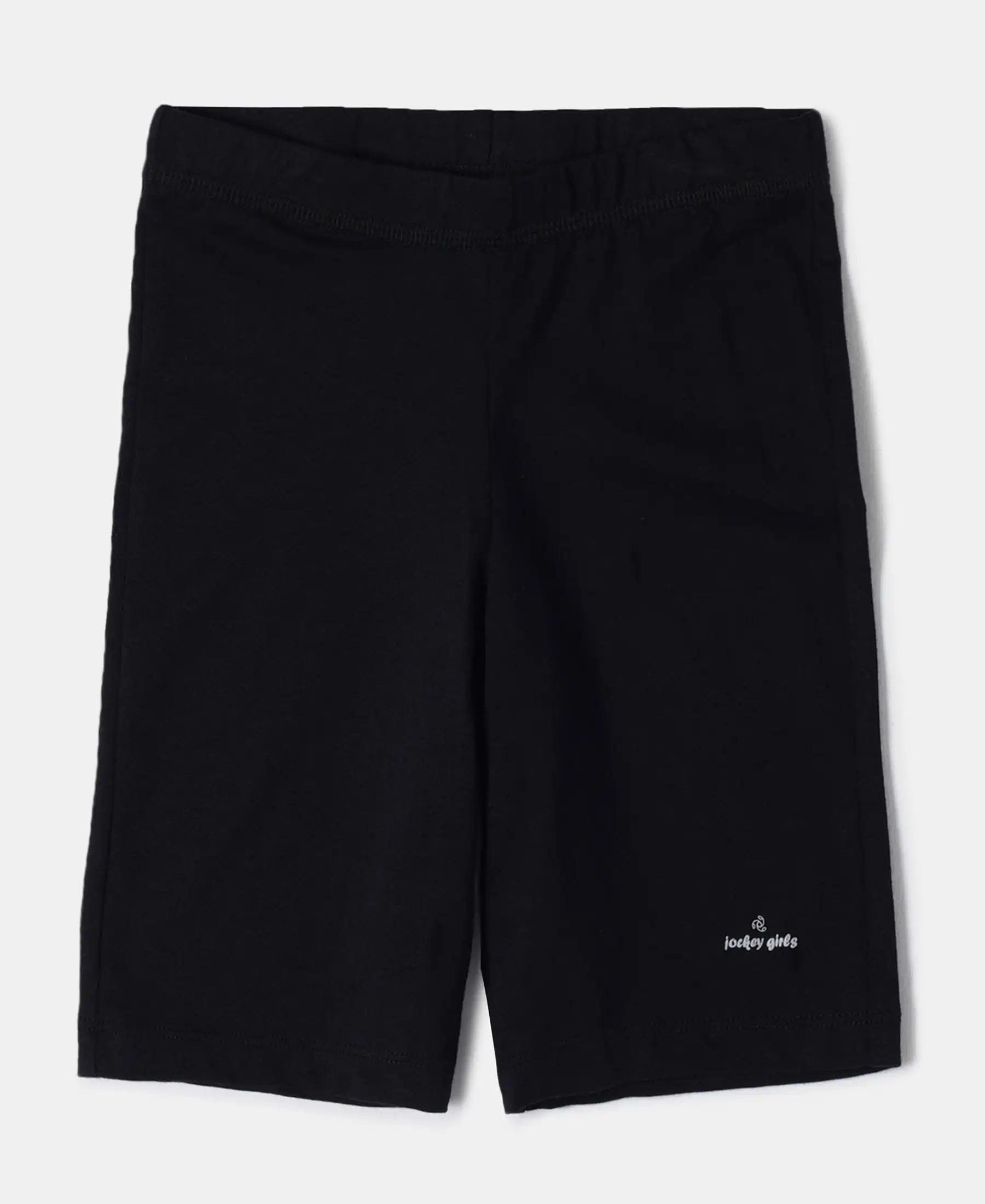 Girl's Super Combed Cotton Elastane Stretch Shorties with Ultrasoft Waistband - Black (Pack of 2) - Image 4