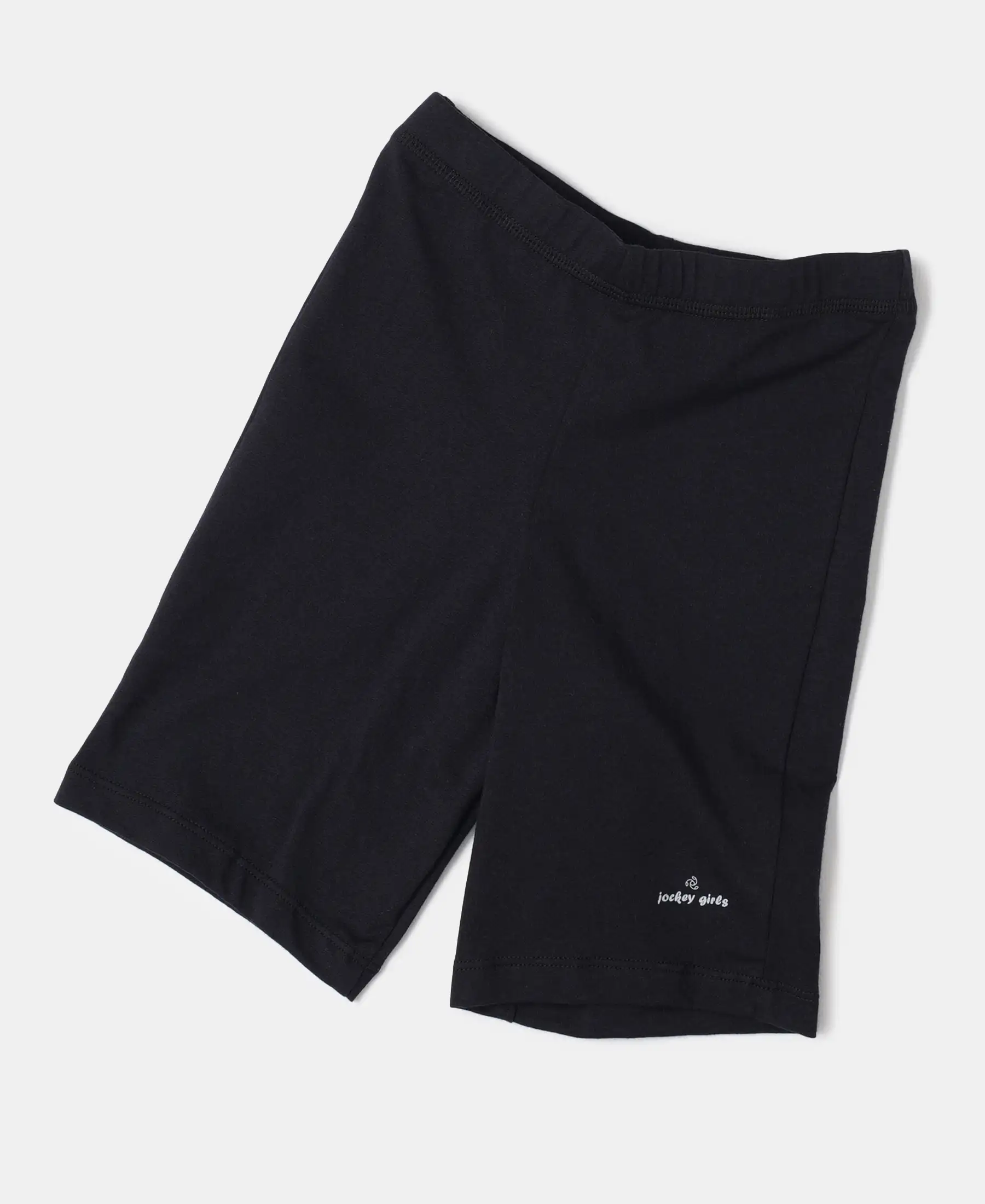 Girl's Super Combed Cotton Elastane Stretch Shorties with Ultrasoft Waistband - Black - Image 4