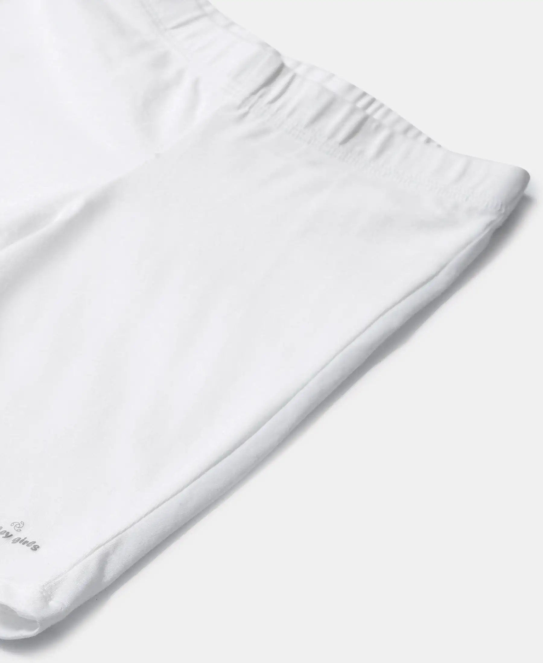 Girl's Super Combed Cotton Elastane Stretch Shorties with Ultrasoft Waistband - White (Pack of 2) - Image 2