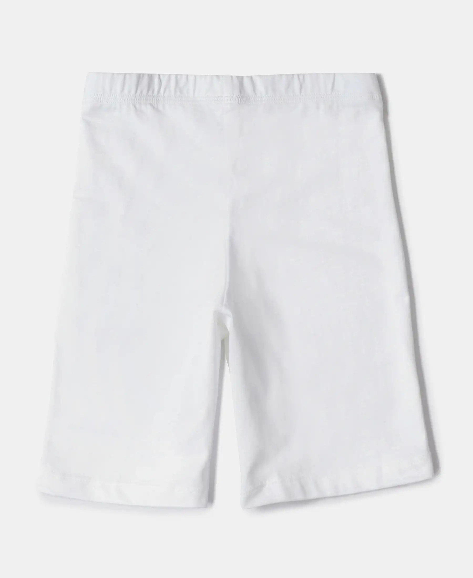 Girl's Super Combed Cotton Elastane Stretch Shorties with Ultrasoft Waistband - White (Pack of 2) - Image 3