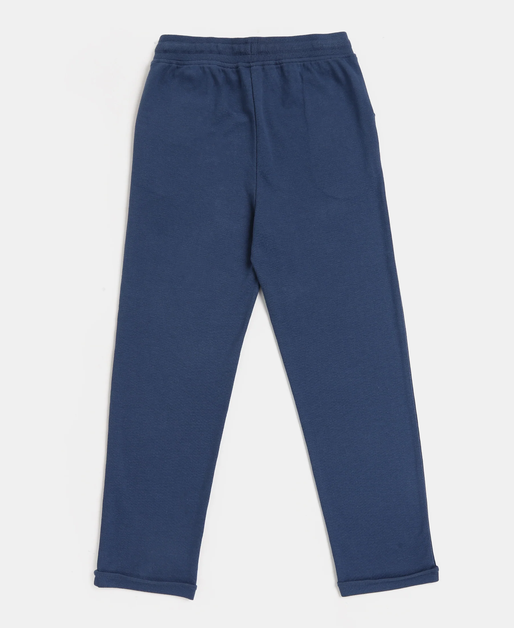Girls Super Combed Cotton Straight Fit Trackpants with Side Pocket - Denim Indigo - Image 2