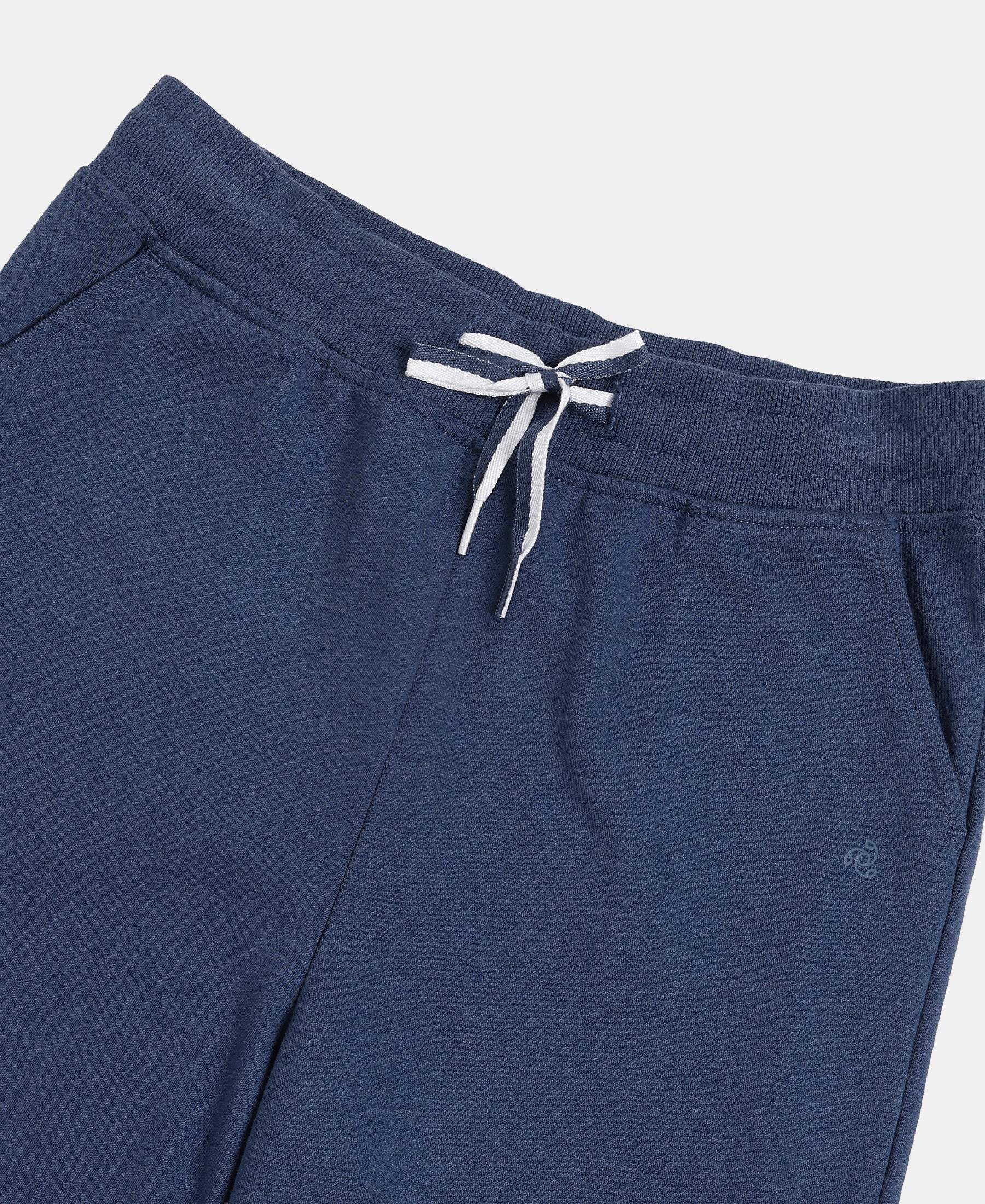 Girls Super Combed Cotton Straight Fit Trackpants with Side Pocket - Denim Indigo - Image 3