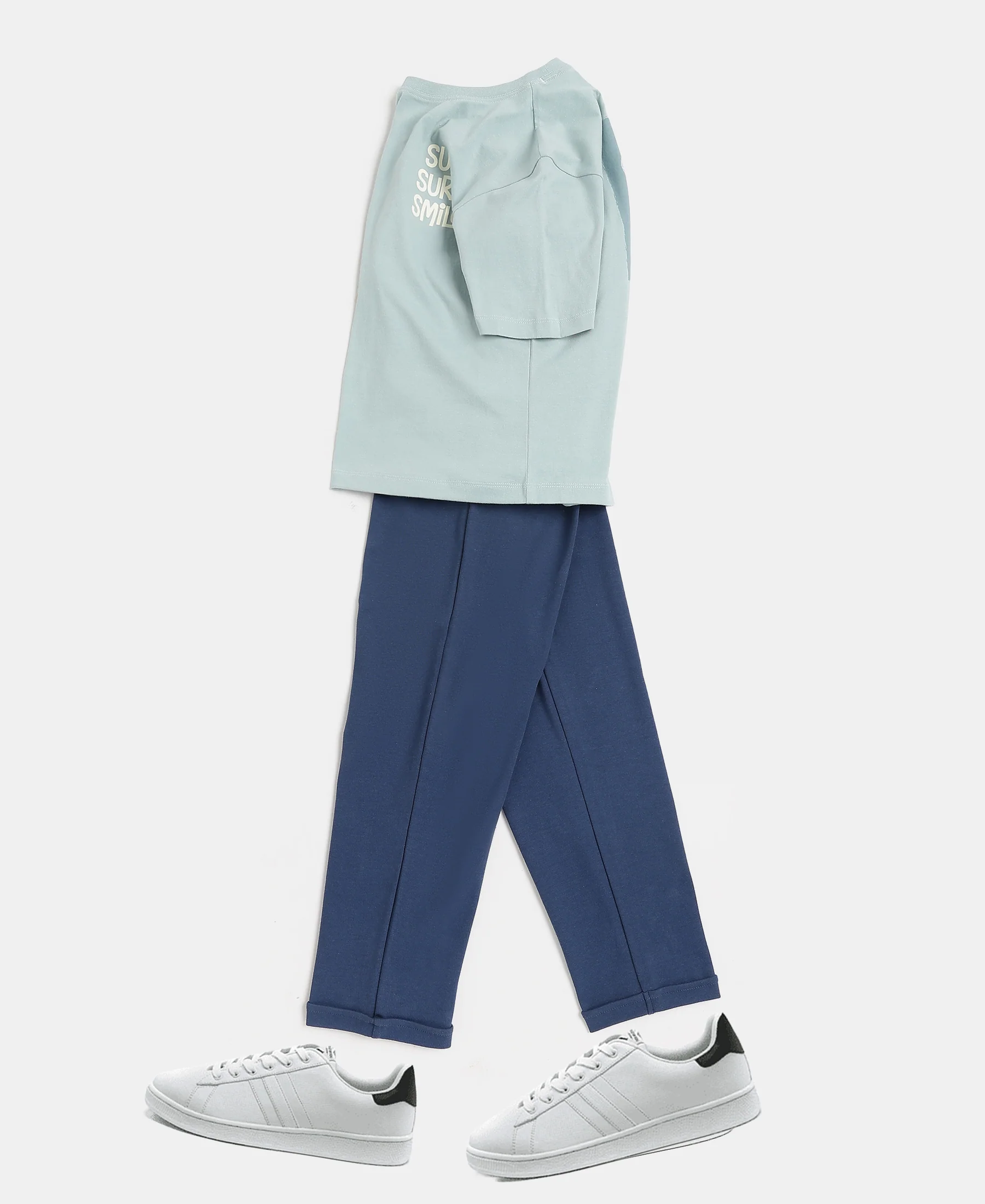 Girls Super Combed Cotton Straight Fit Trackpants with Side Pocket - Denim Indigo - Image 4