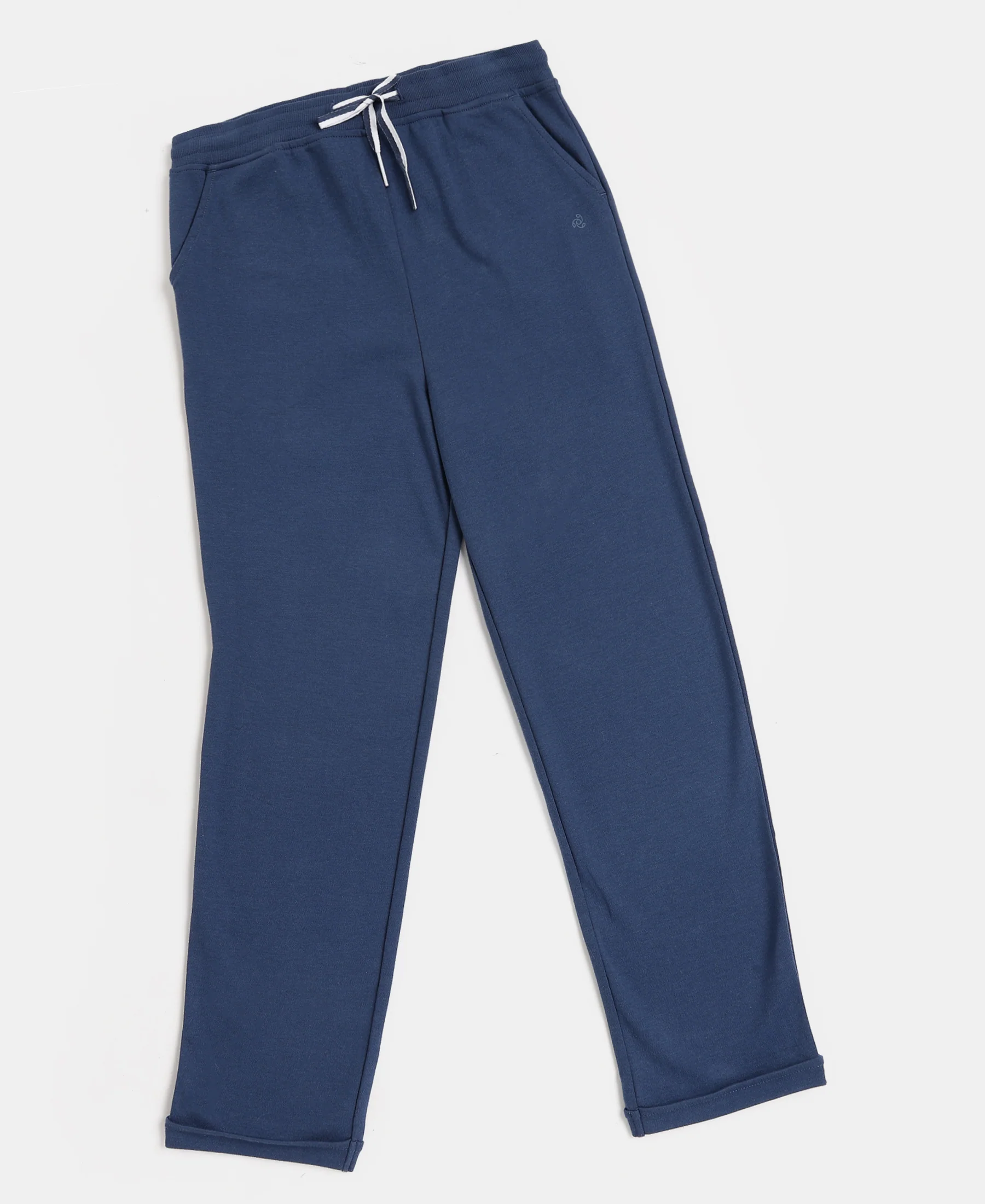 Girls Super Combed Cotton Straight Fit Trackpants with Side Pocket - Denim Indigo - Image 5