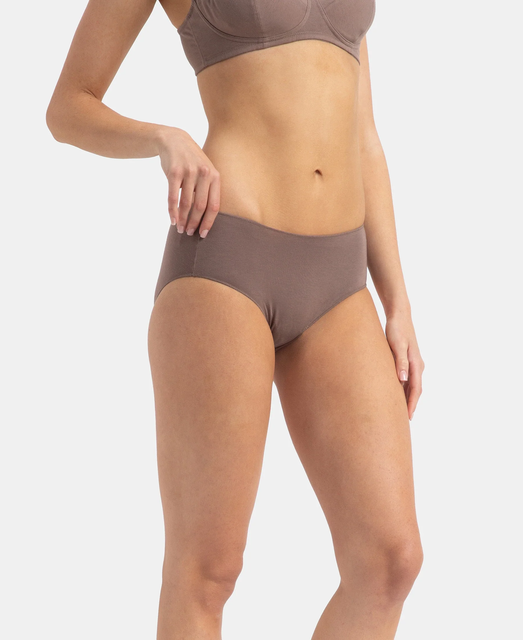 High Coverage Micro Modal Elastane Stretch Hipster With Ultrasoft Concealed Waistband - Cashmere Rose & Deep Taupe (Pack of 2) - Image 6