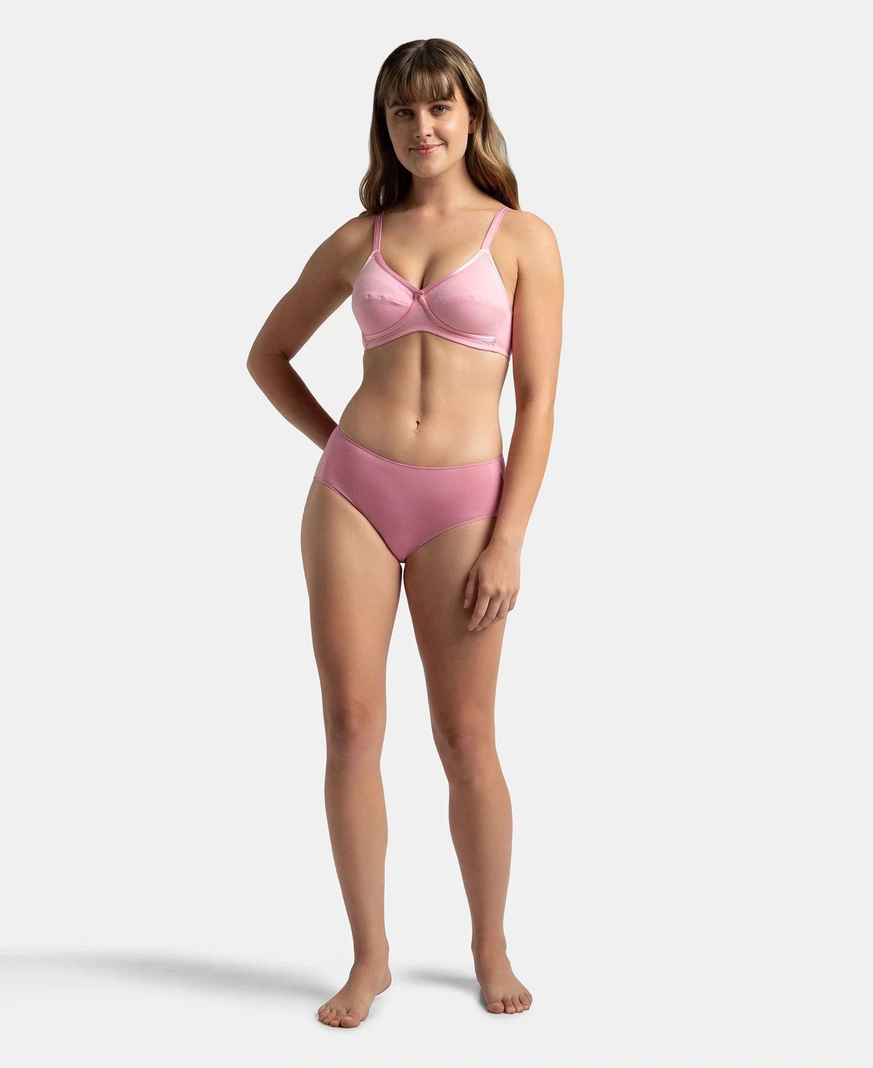 High Coverage Micro Modal Elastane Stretch Hipster With Ultrasoft Concealed Waistband - Cashmere Rose & Deep Taupe (Pack of 2) - Image 9