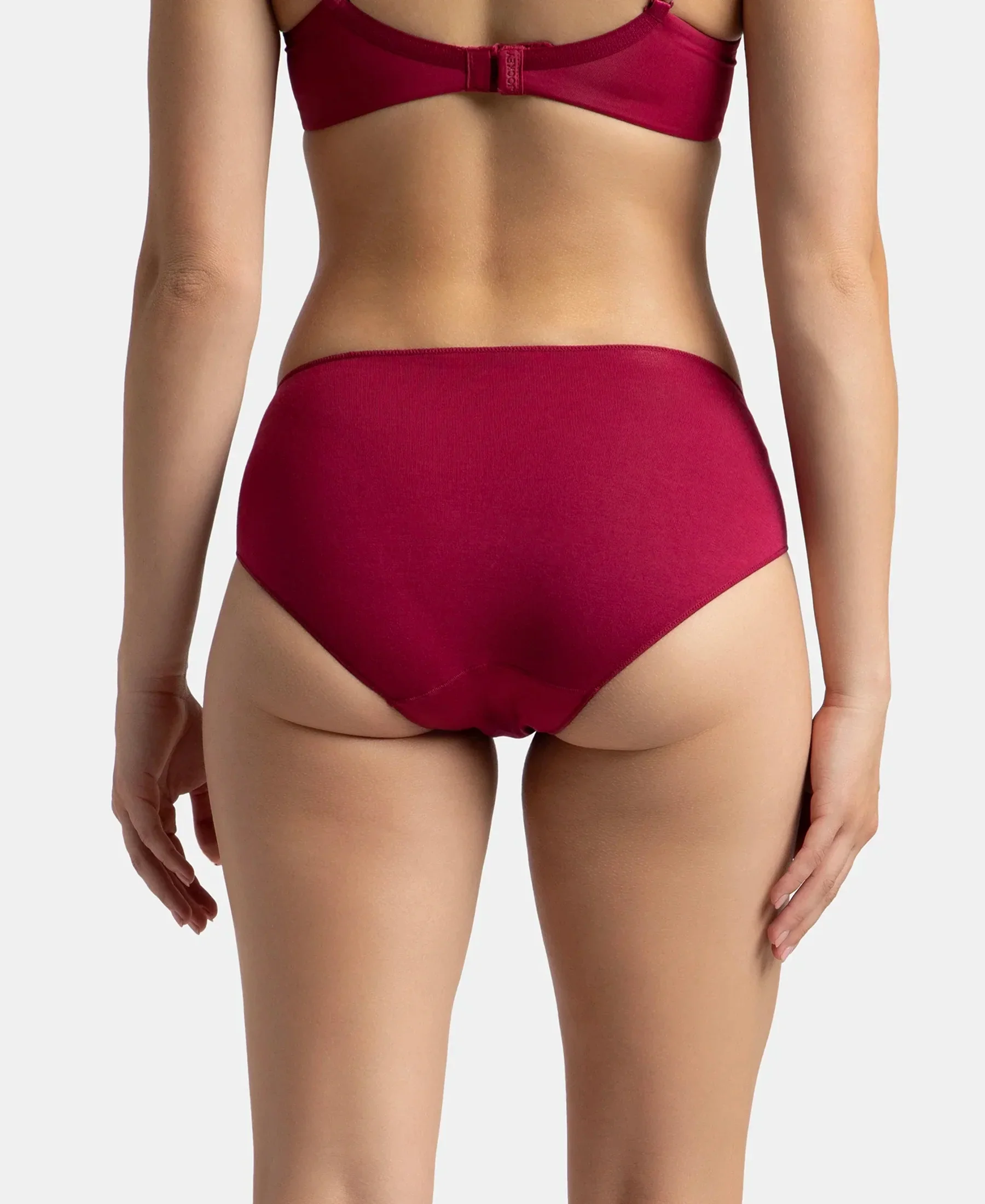 High Coverage Micro Modal Elastane Stretch Hipster With Ultrasoft Concealed Waistband - Mocha & Anemone (Pack of 2) - Image 3
