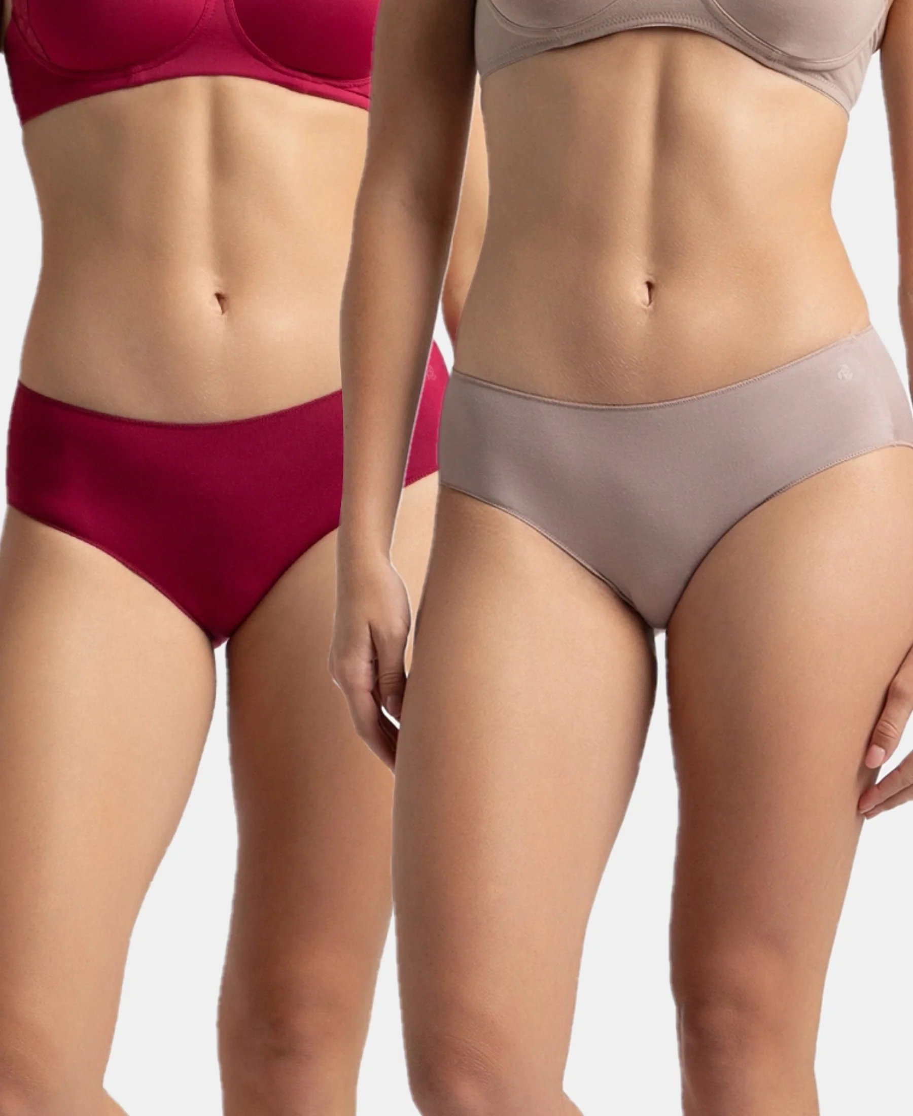 High Coverage Micro Modal Elastane Stretch Hipster With Ultrasoft Concealed Waistband - Mocha & Anemone (Pack of 2) - Image 5