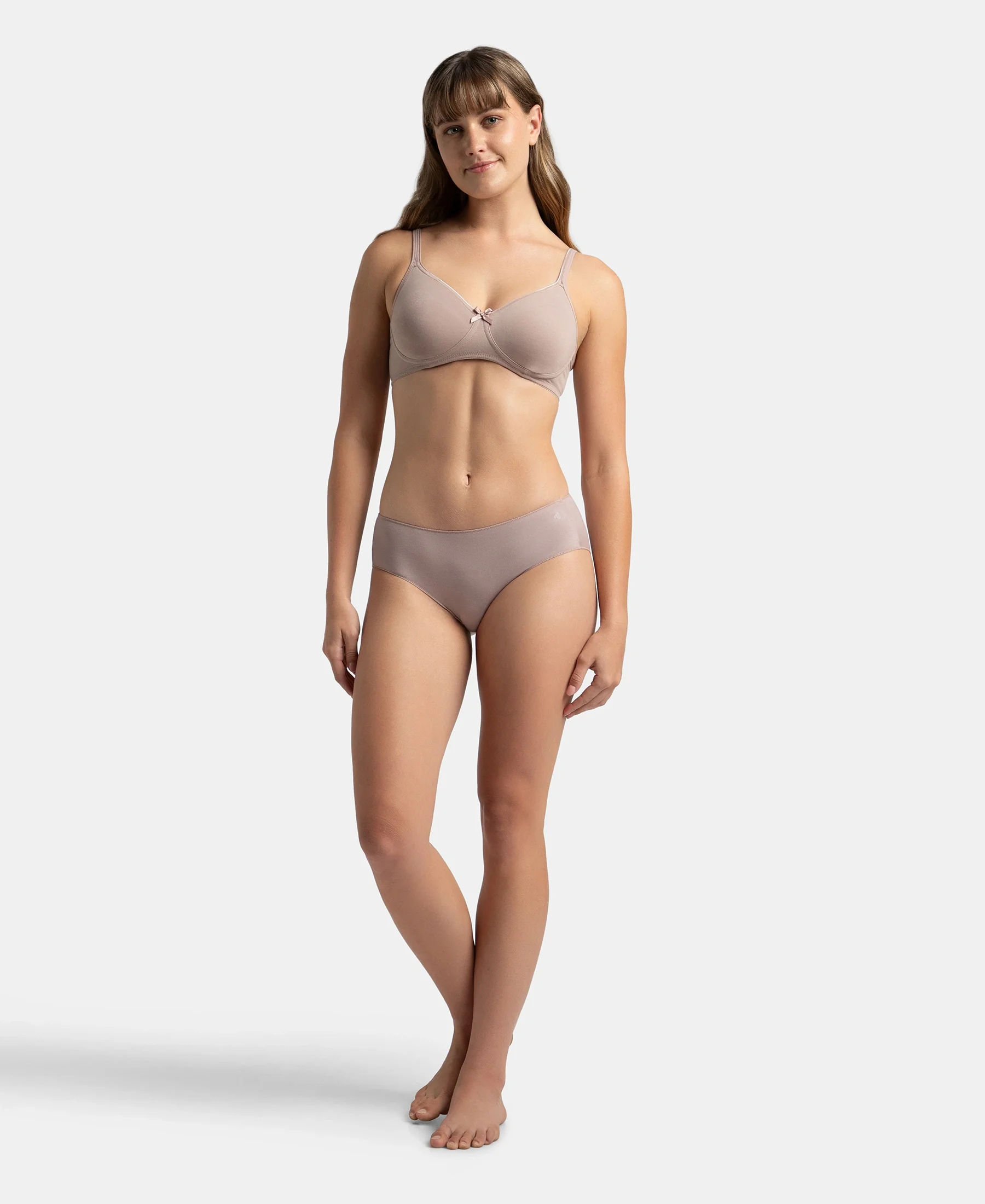 High Coverage Micro Modal Elastane Stretch Hipster With Ultrasoft Concealed Waistband - Mocha & Anemone (Pack of 2) - Image 9