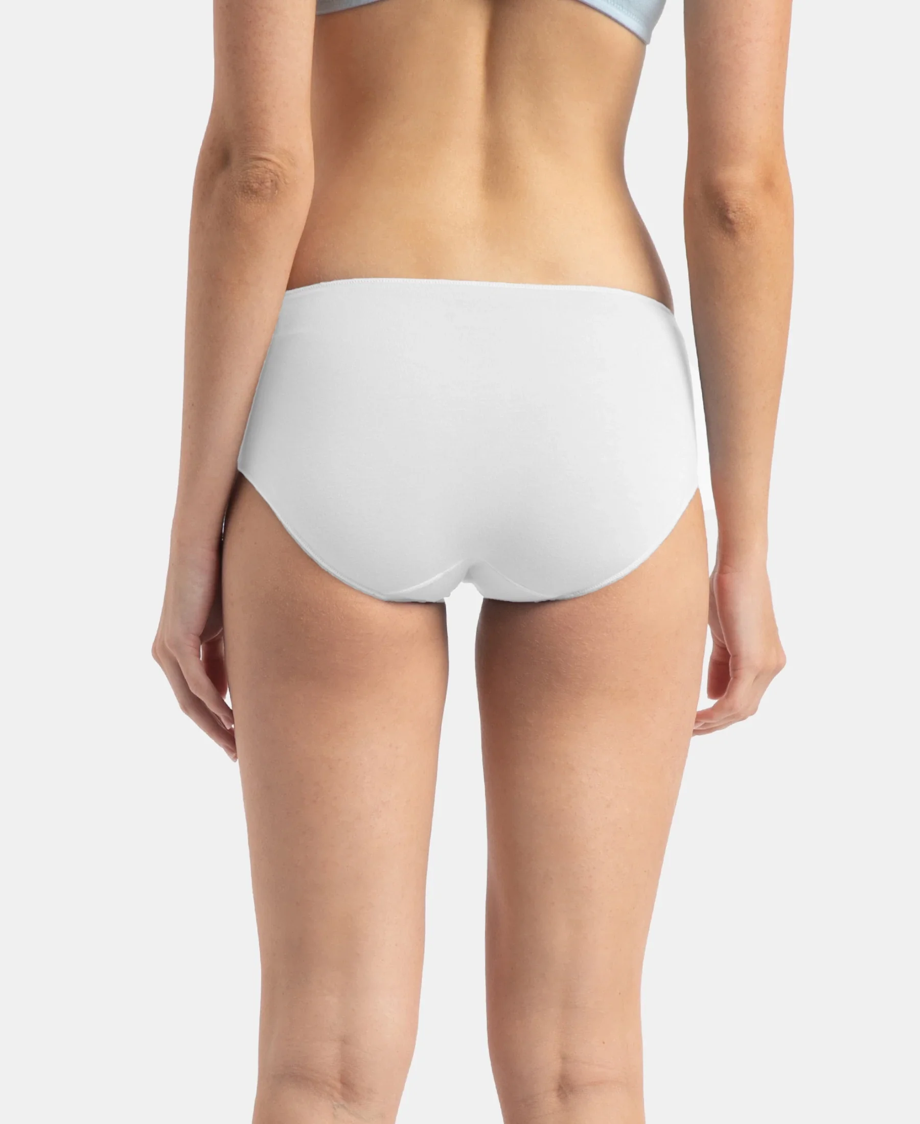 High Coverage Micro Modal Elastane Stretch Hipster With Ultrasoft Concealed Waistband - White - Image 3