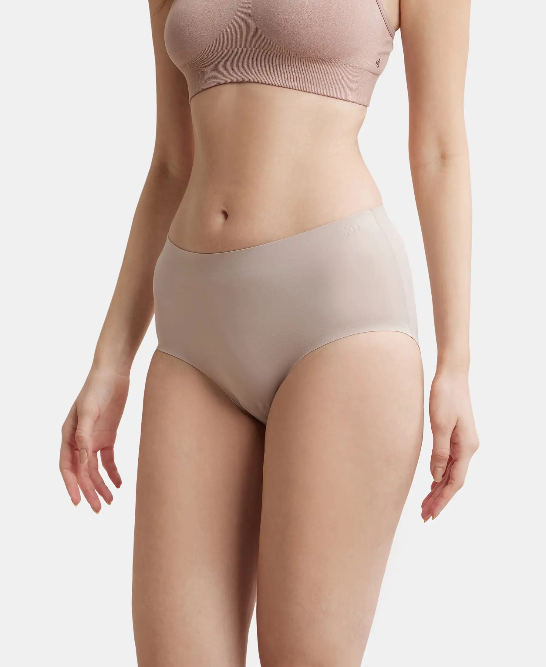 High Coverage Soft Touch Microfiber Elastane Stretch Full Brief with No Visible Pantyline - Mocha - Image 2