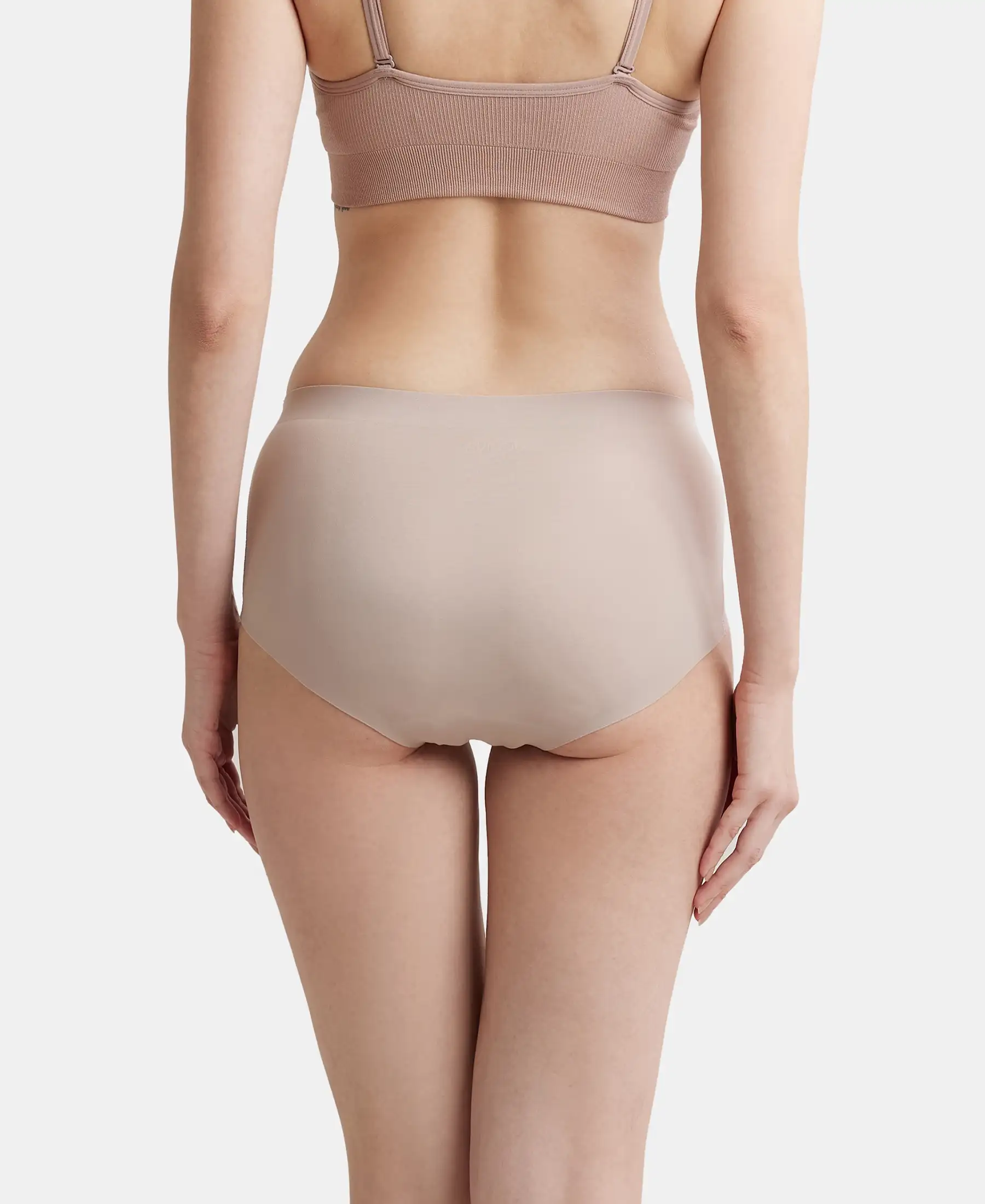 High Coverage Soft Touch Microfiber Elastane Stretch Full Brief with No Visible Pantyline - Mocha - Image 3