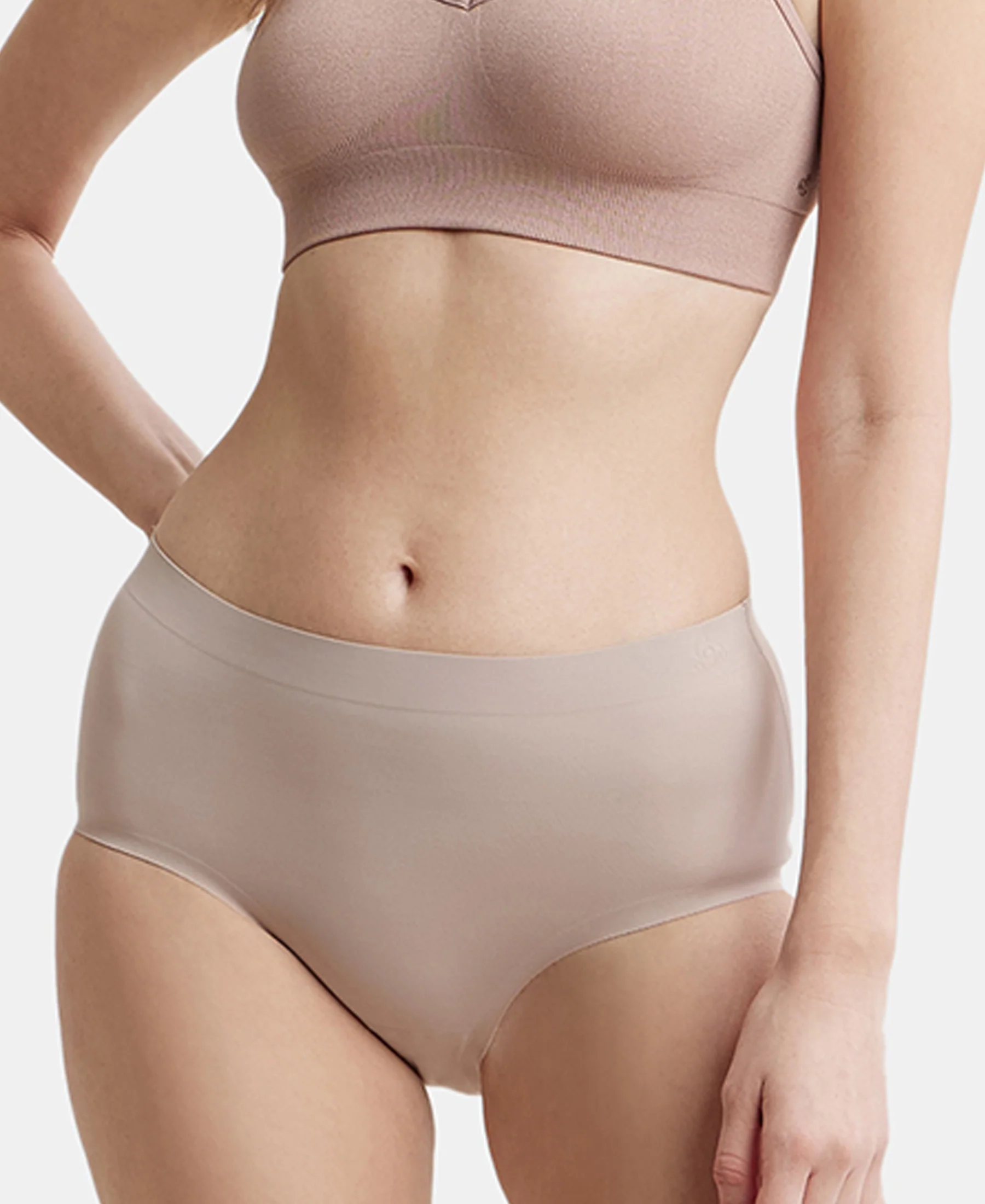 High Coverage Soft Touch Microfiber Elastane Stretch Full Brief with No Visible Pantyline - Mocha - Image 5