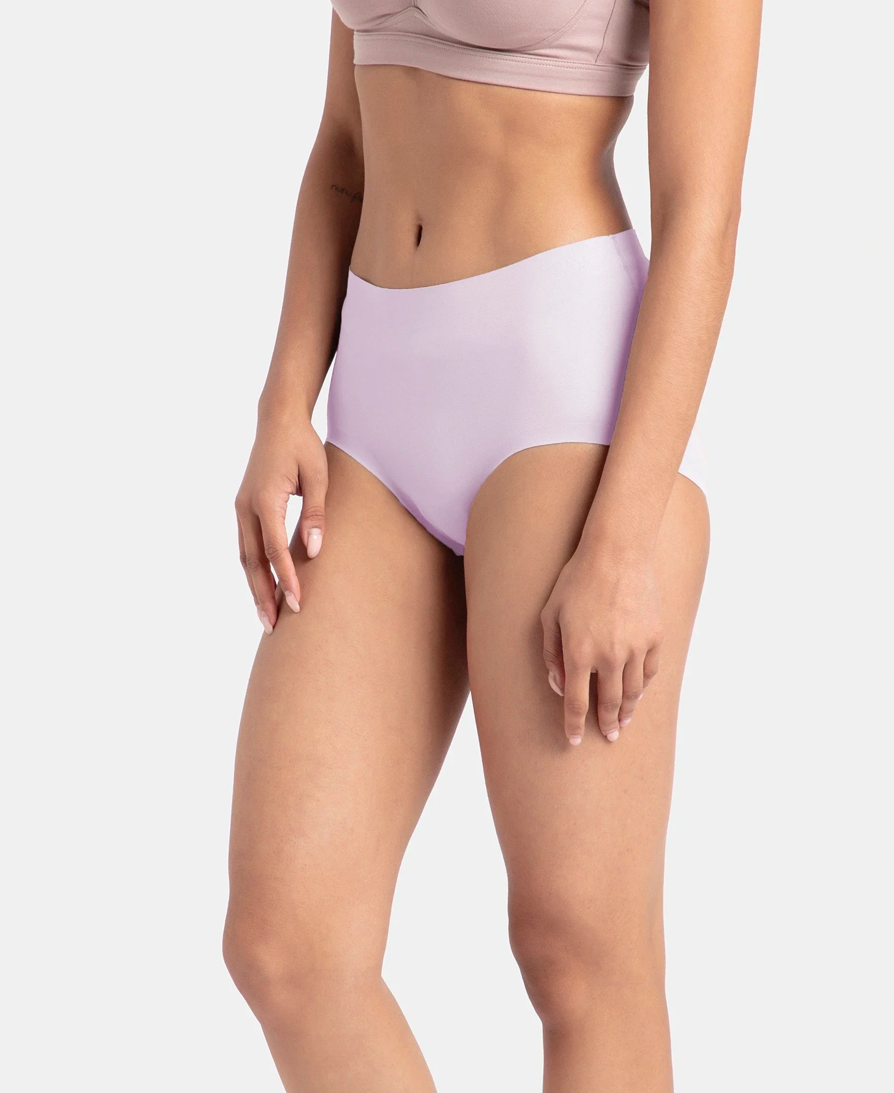 High Coverage Soft Touch Microfiber Elastane Stretch Full Brief with No Visible Pantyline - Fragrant Lilac - Image 2