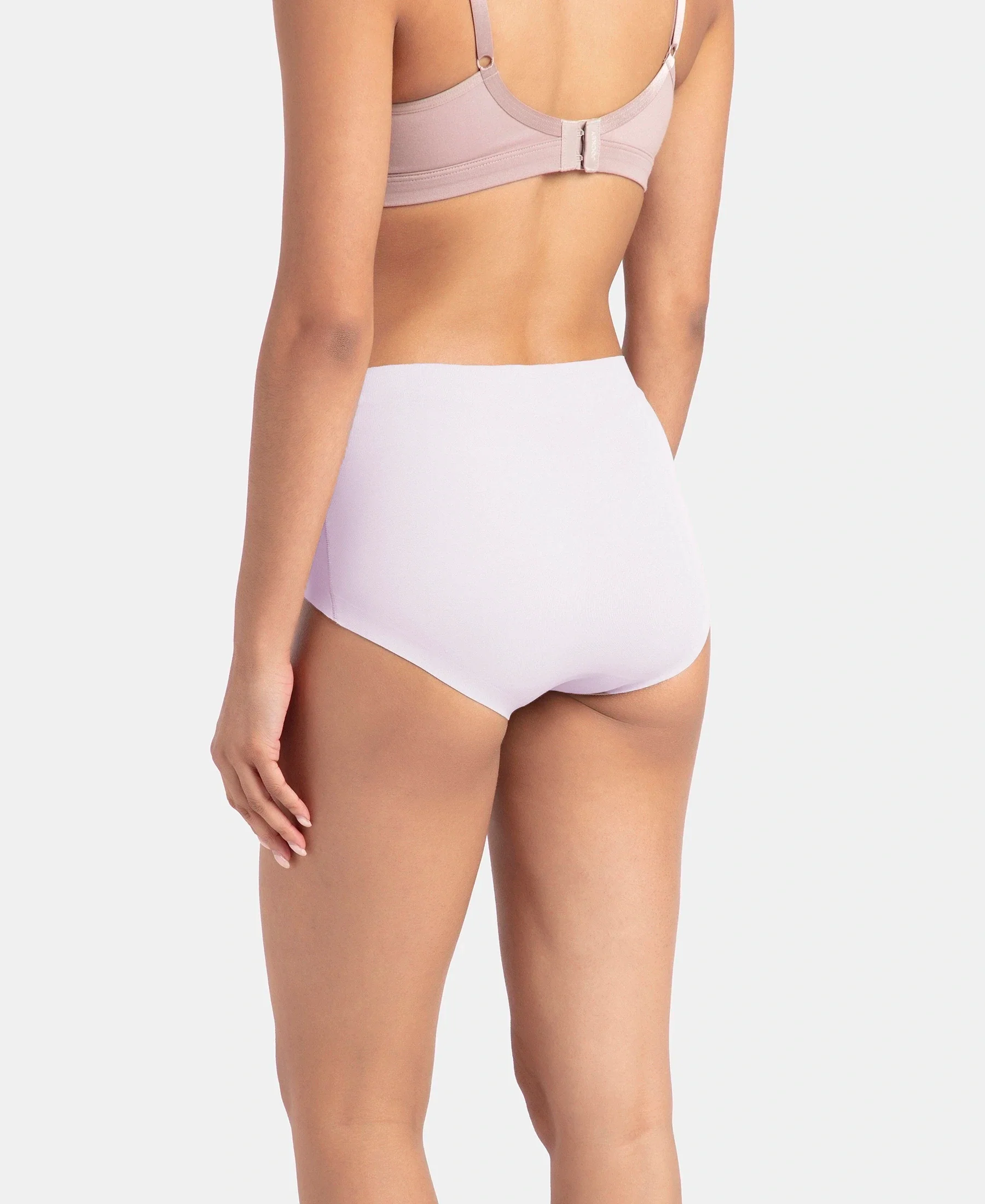 High Coverage Soft Touch Microfiber Elastane Stretch Full Brief with No Visible Pantyline - Fragrant Lilac - Image 3