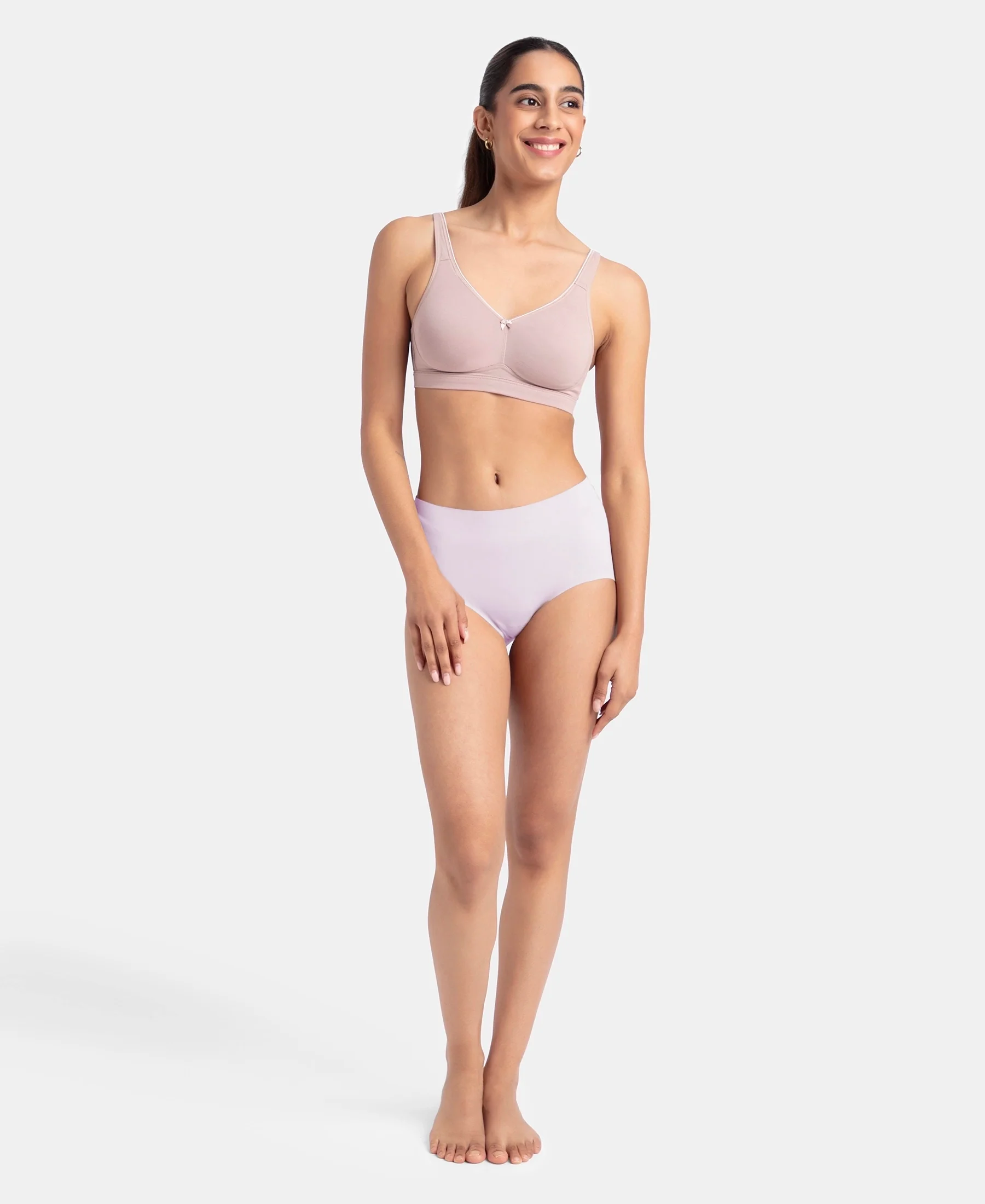 High Coverage Soft Touch Microfiber Elastane Stretch Full Brief with No Visible Pantyline - Fragrant Lilac - Image 4