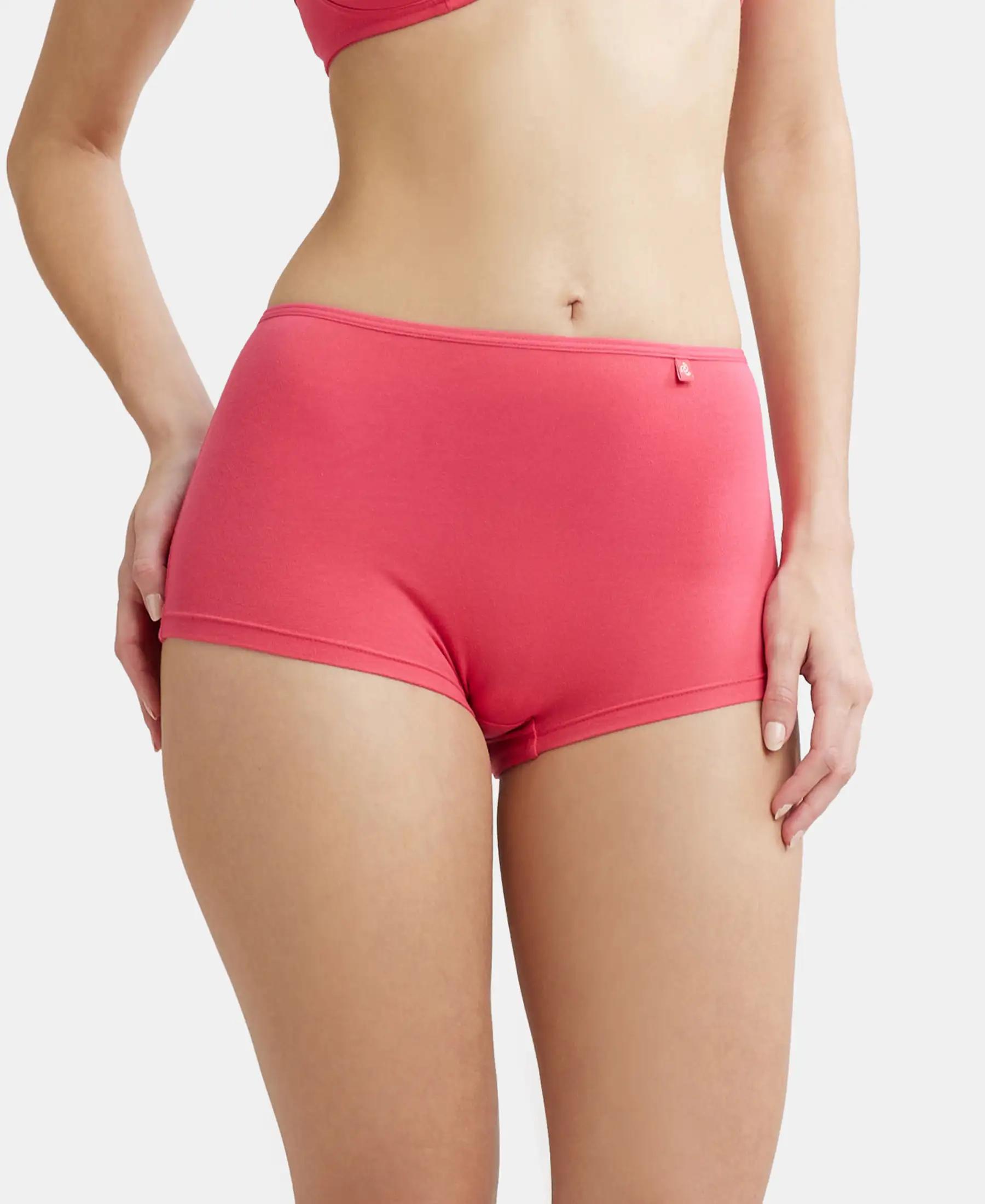 High Coverage Super Combed Cotton Elastane Stretch Boy Leg With Concealed Waistband and StayFresh Treatment - Ruby - Image 5