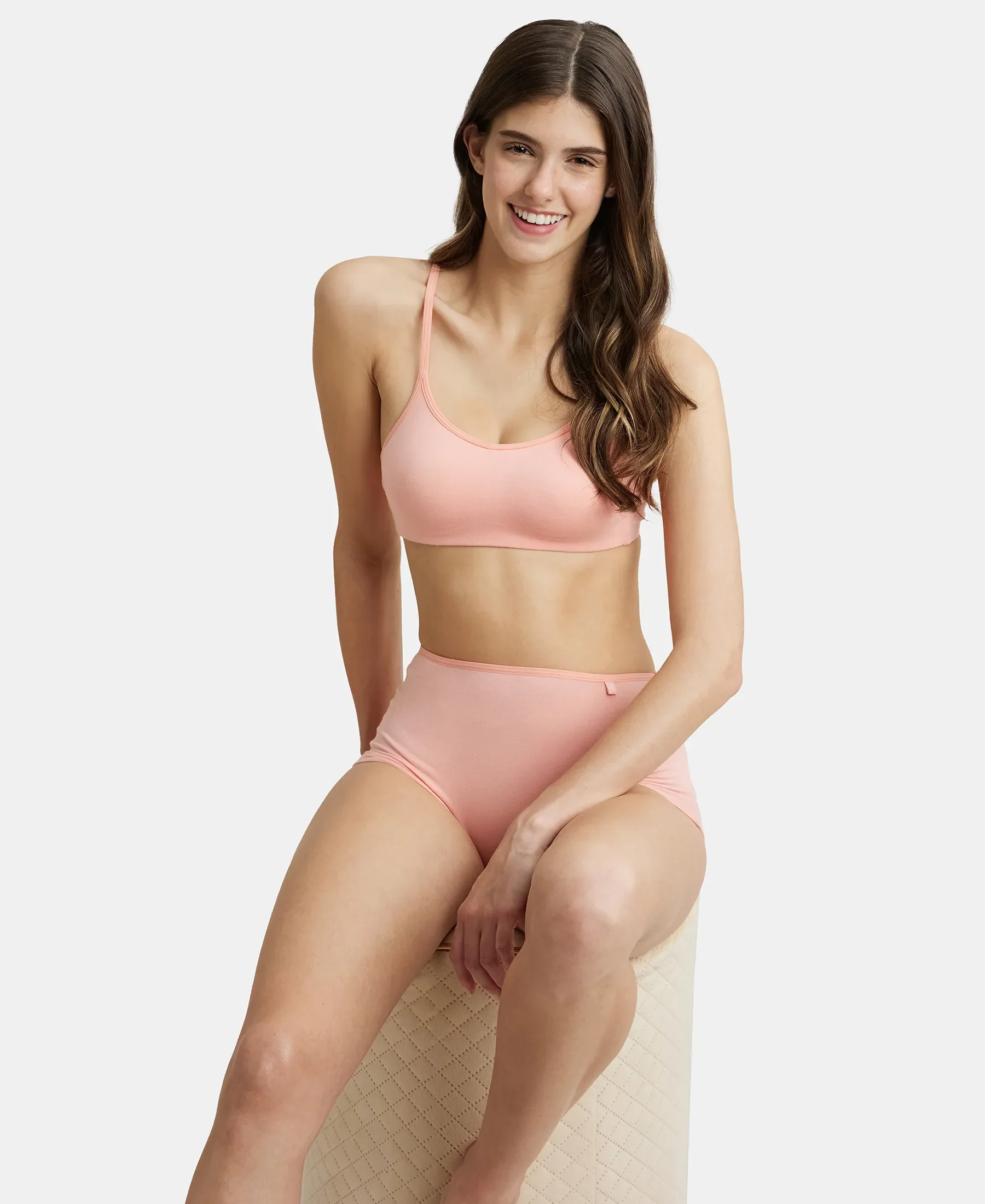 High Coverage Super Combed Cotton Elastane Stretch Boy Leg With Concealed Waistband and StayFresh Treatment - Candlelight Peach - Image 6